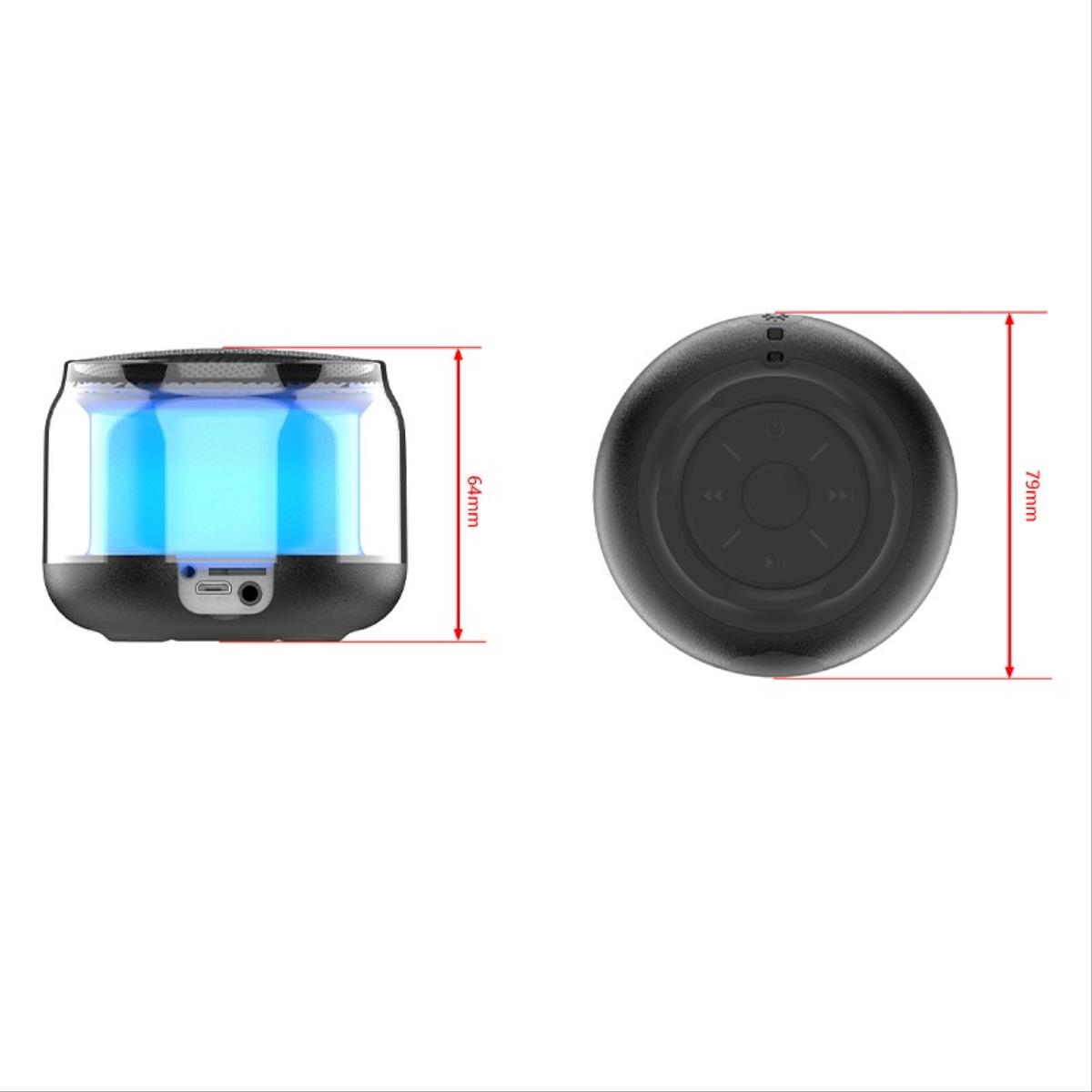 Mini Altavoz Bluetooth Smartek Portátil, Inálambrico, Recargable, Impermeable, Con Iluminación Led