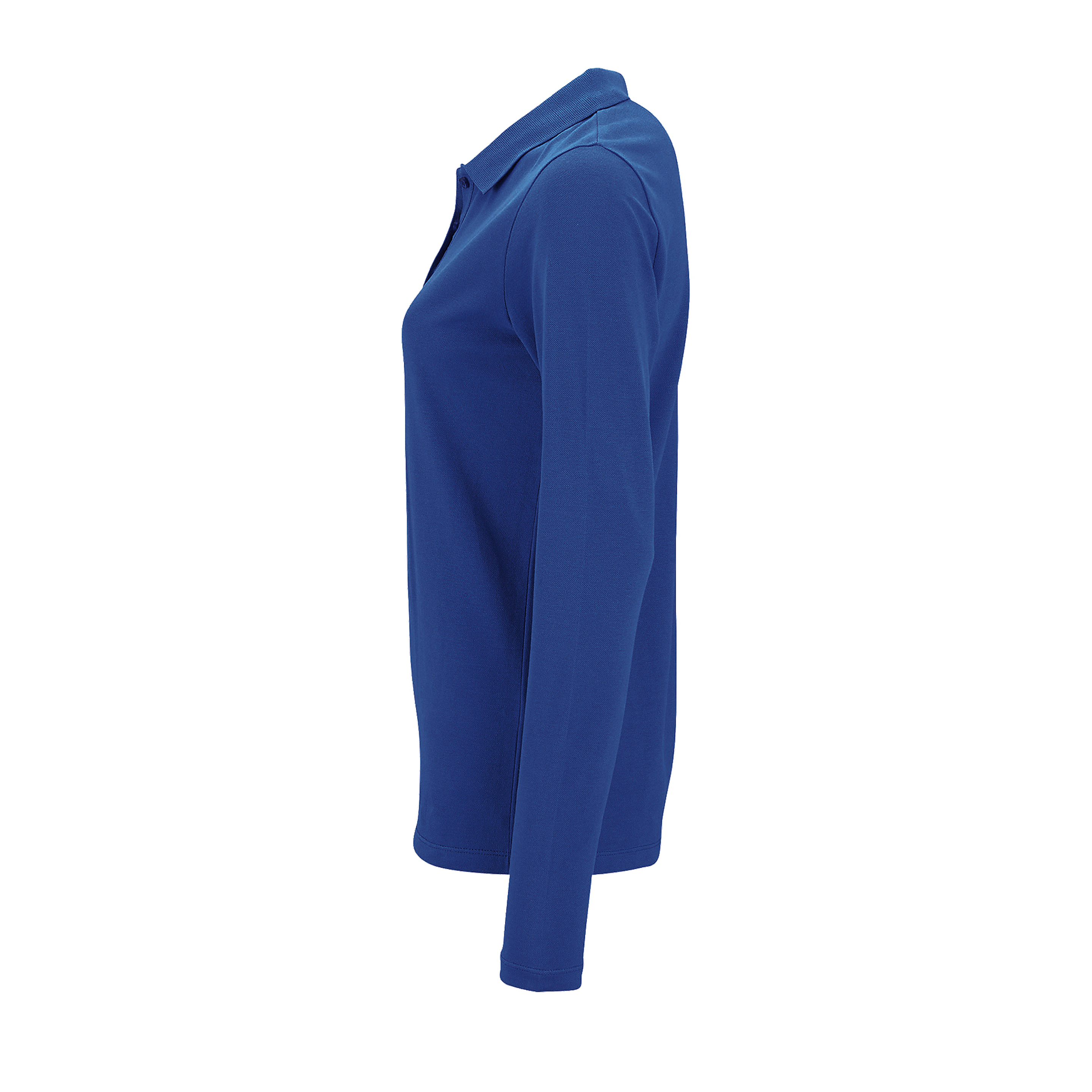 Mulheres/ladies Perfect Long Sleeve Pique Polo Shirt Sols (Royal Blue)