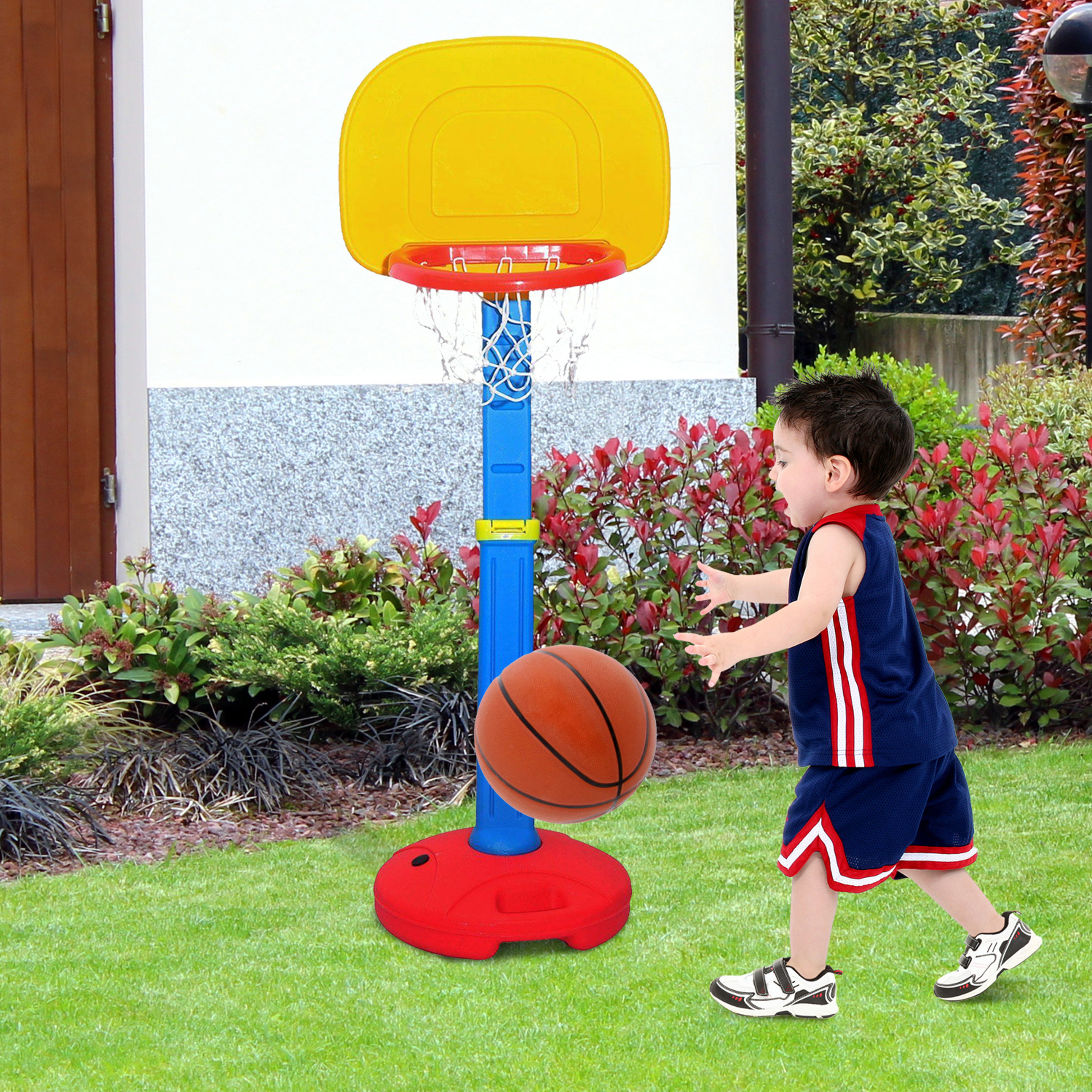 Canasta De Baloncesto Para Niños De 3 Años Con Soporte Regulable Altura De 120 A 155cm