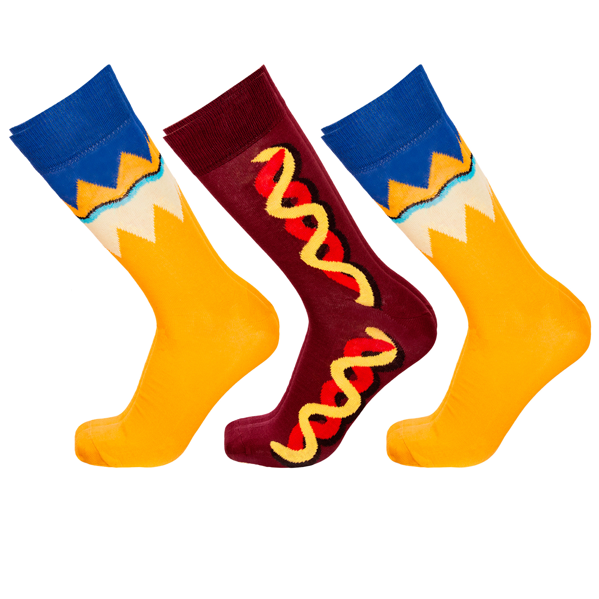 Pack 3 Pares De Calcetines Crazy Socks Hot Dog - multicolor - 
