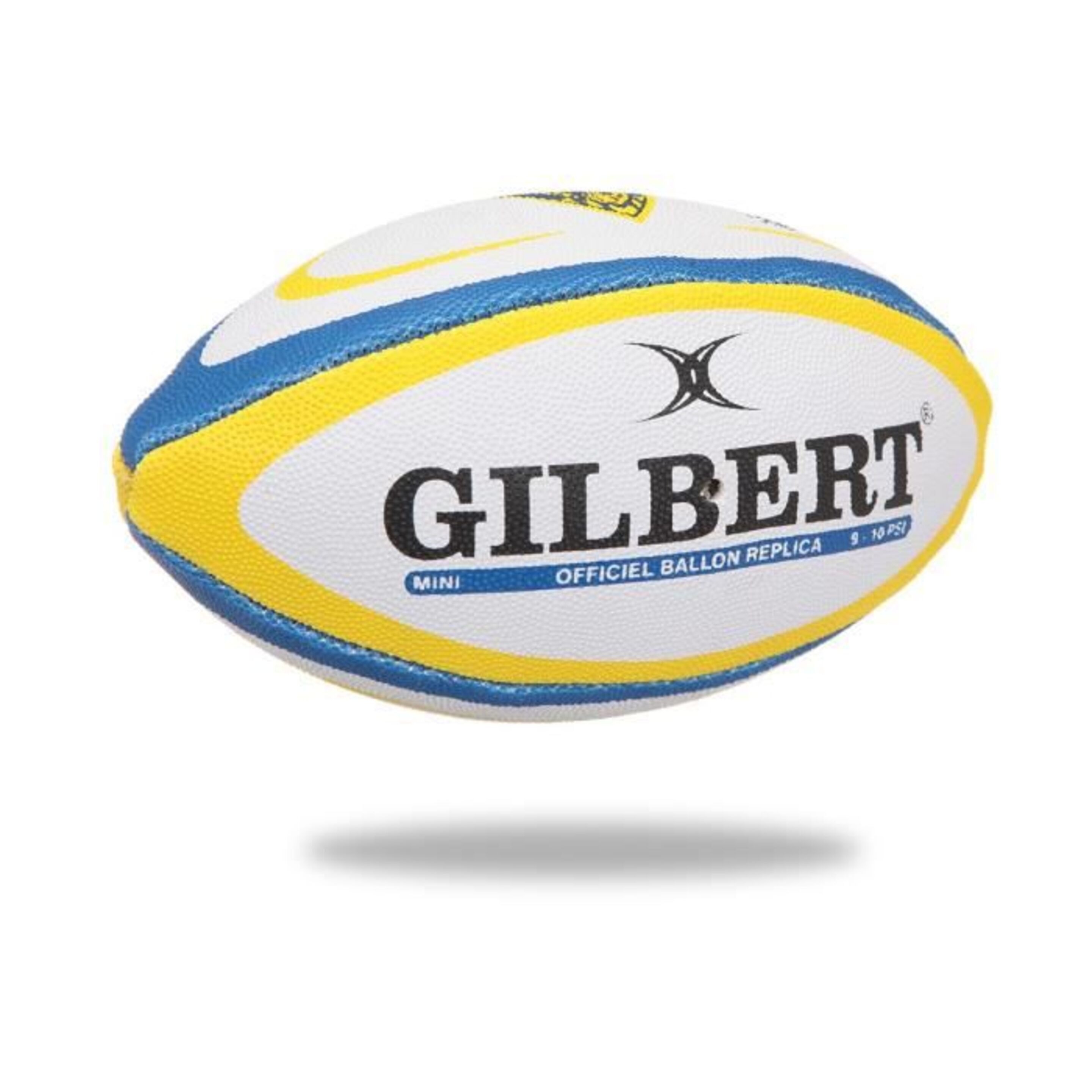 Mini Balón De Rugby Gilbert Réplica Clermont Ferrand - Blanco  MKP