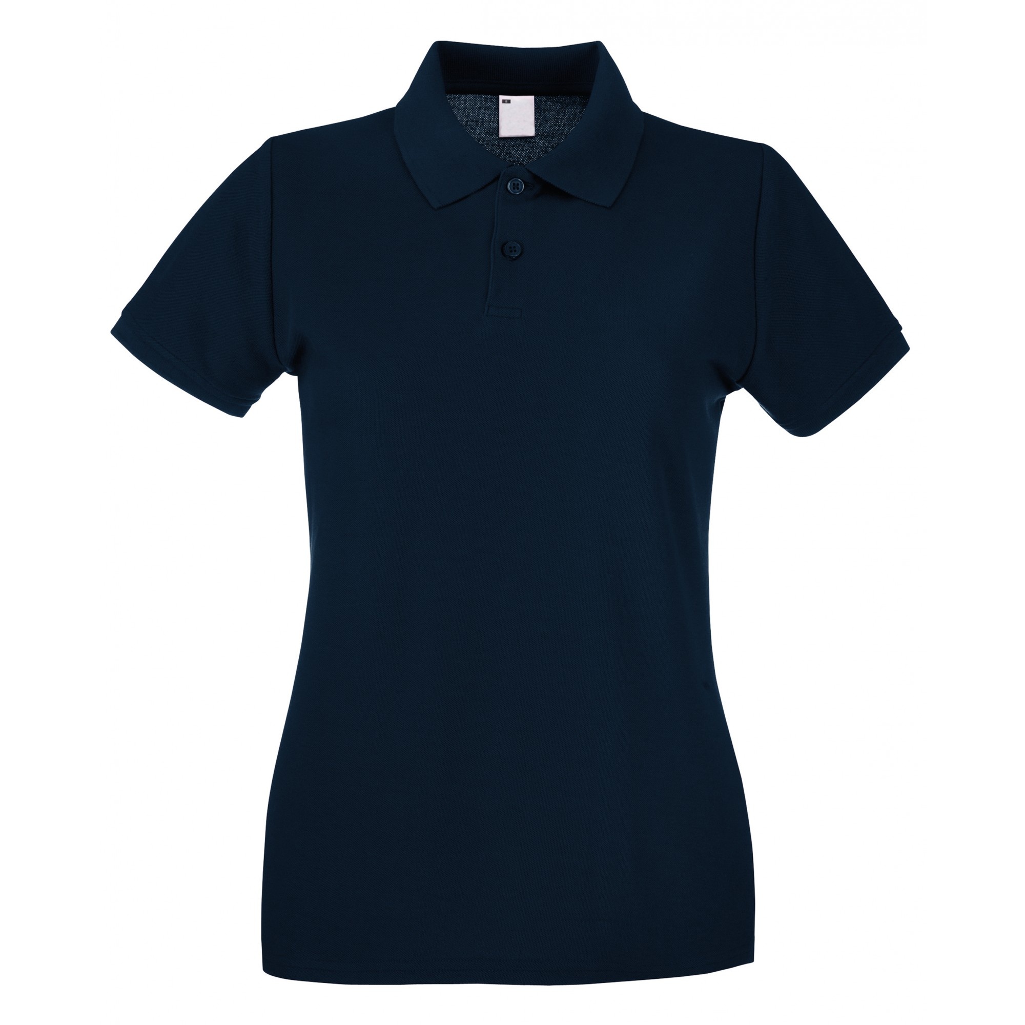 /ladies Fitted Short Sleeve Casual Polo Shirt Universal Textiles - azul-marino - 