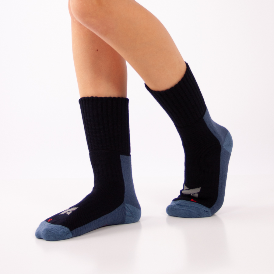 1 Par De Meias Extreme Sockswear Técnicas De Caminhada Em Lã Merino - azul - 