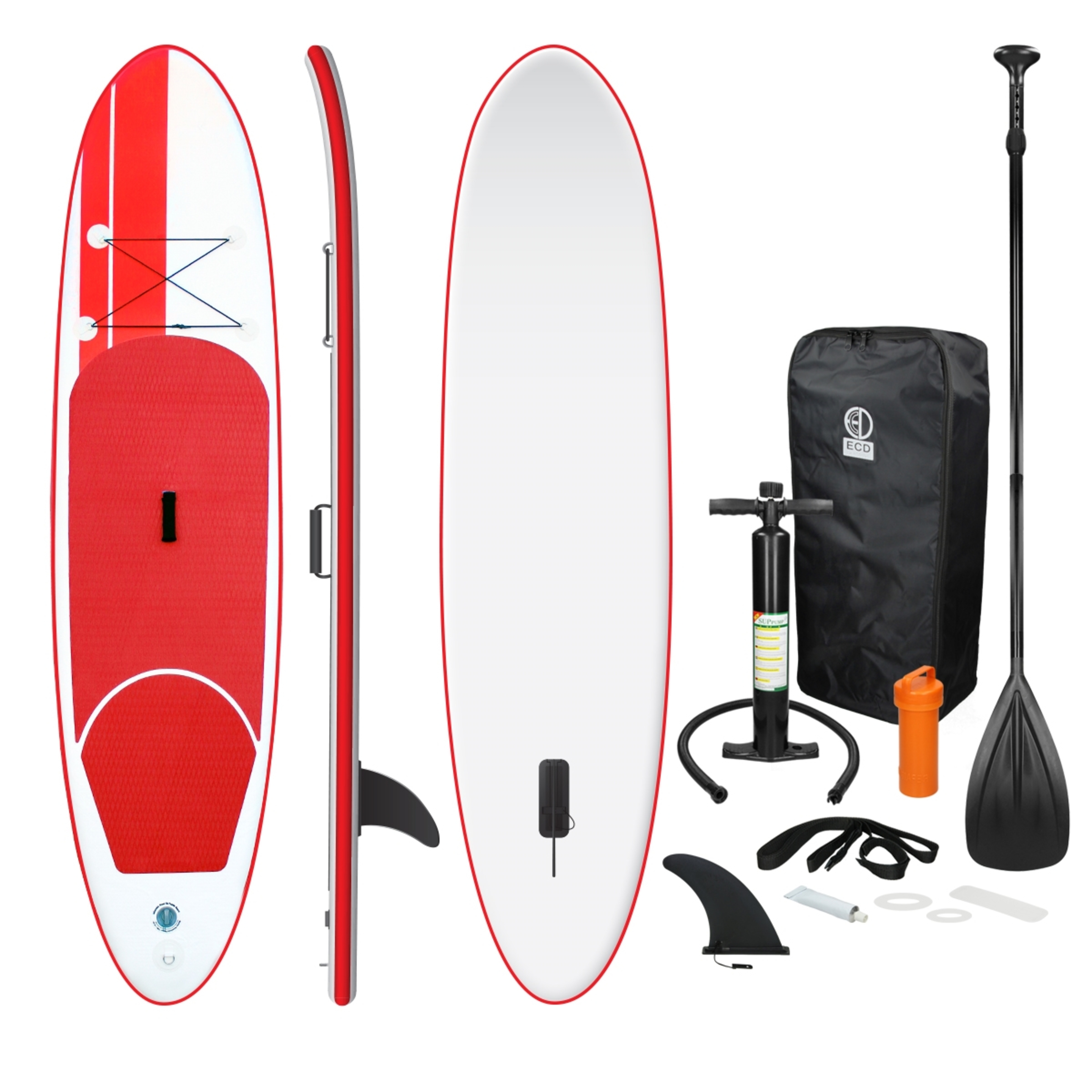 Sup Board Stand Up Paddle Surf-board Hinchable Incluye Remo 308x76x10 Cm Roja