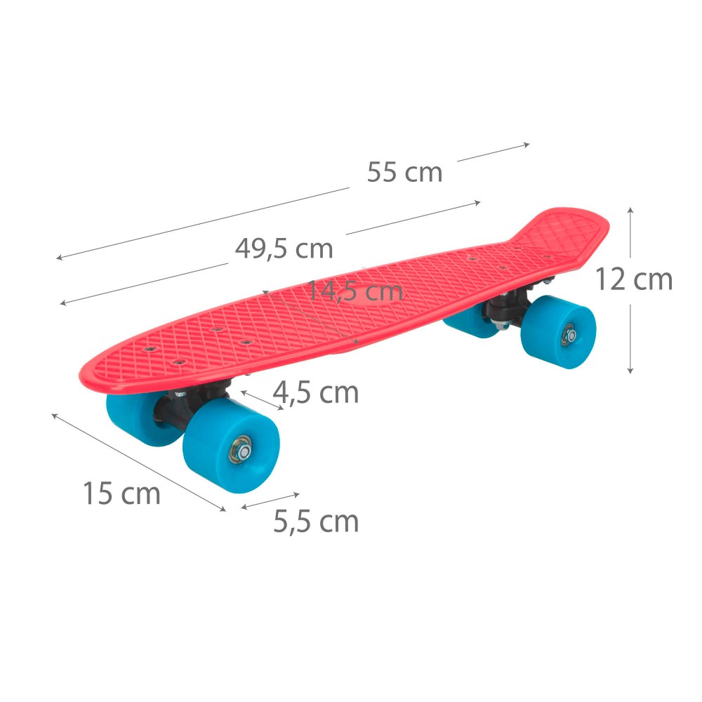 Skate Com Rodas De Pvc 55 Cm - Vermelho