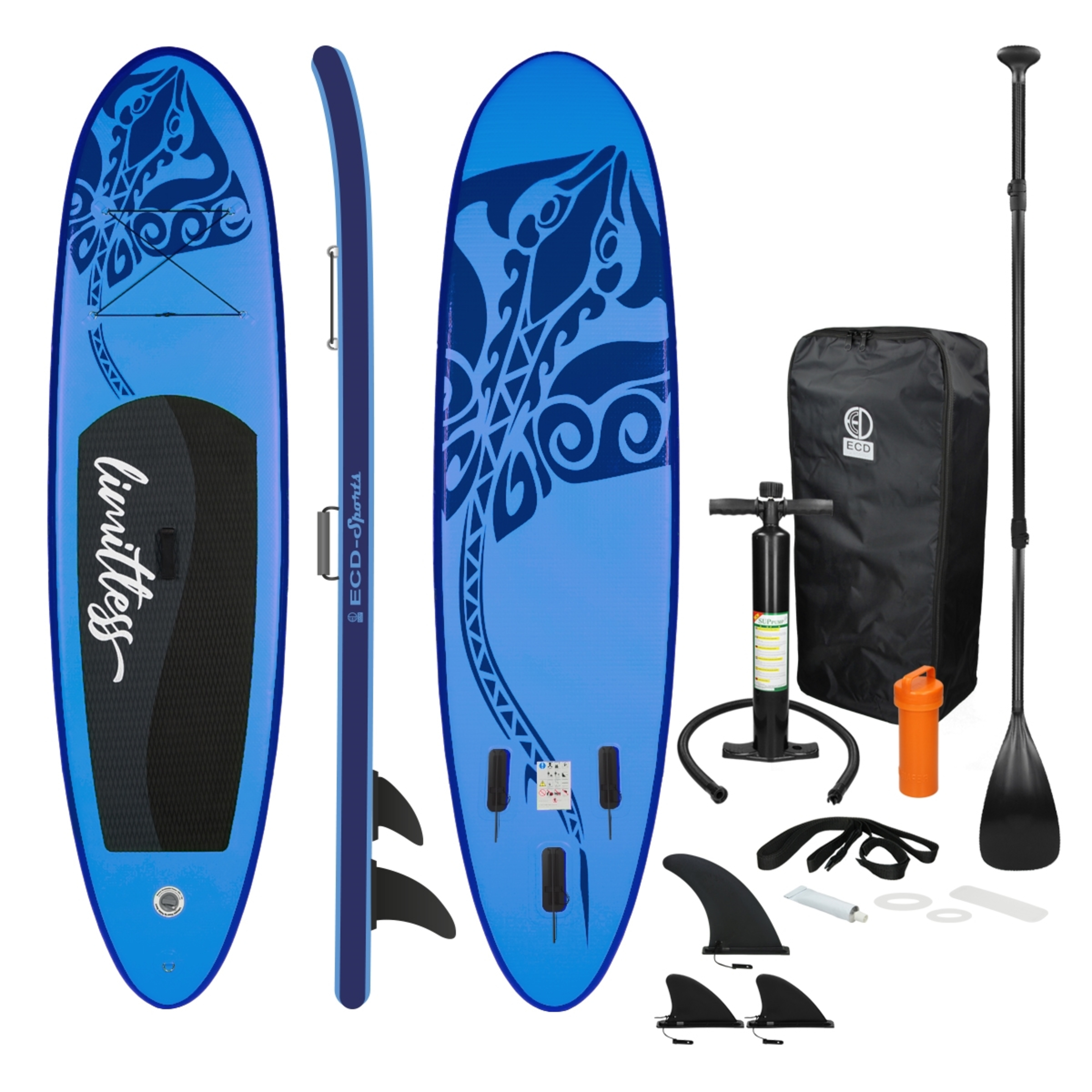 Ecd-germany Tabla Hinchable De Paddle Surf Sup Con Accesorios - azul - 