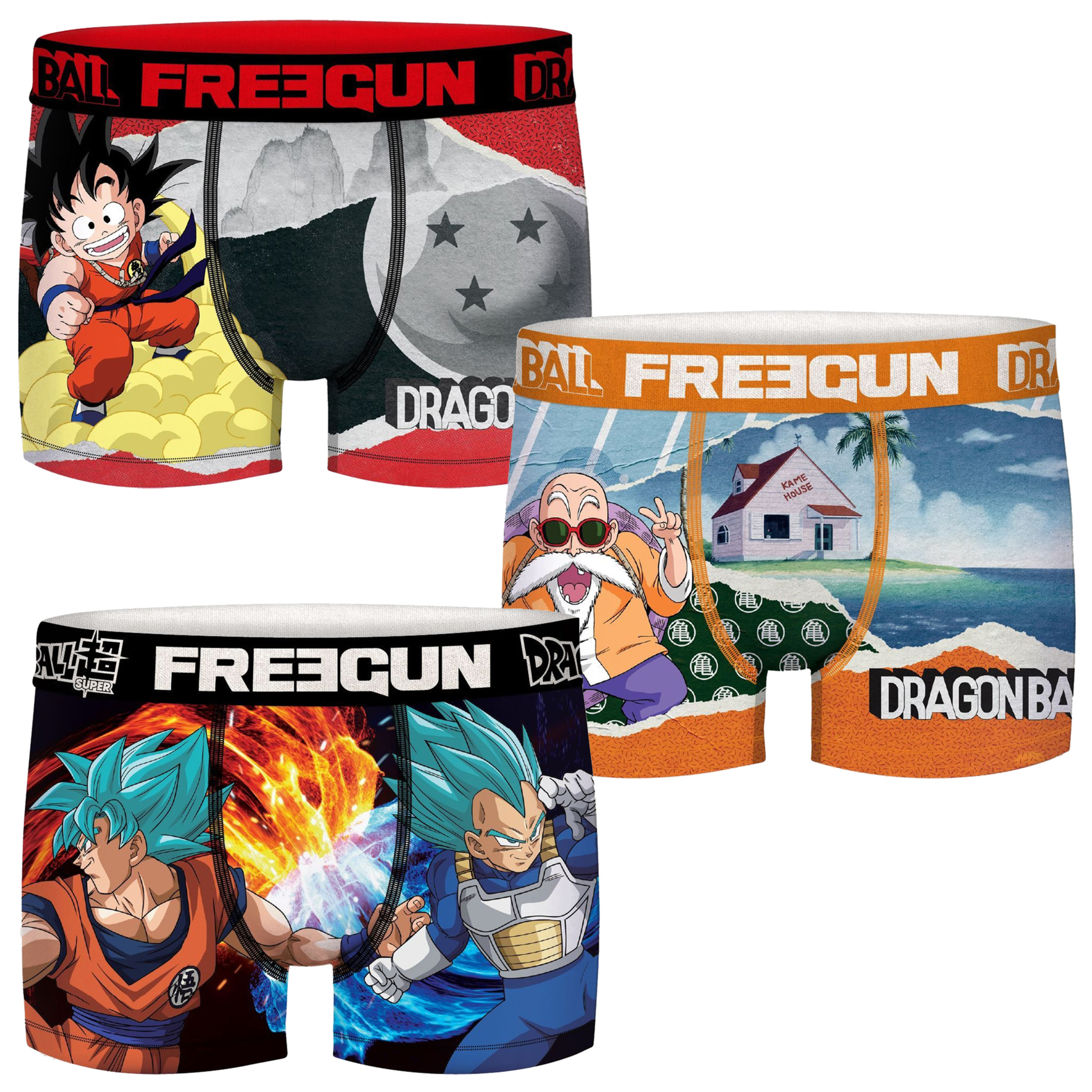 Pack 3 Boxers Freegun Goku & Kame Senin - multicolor - 