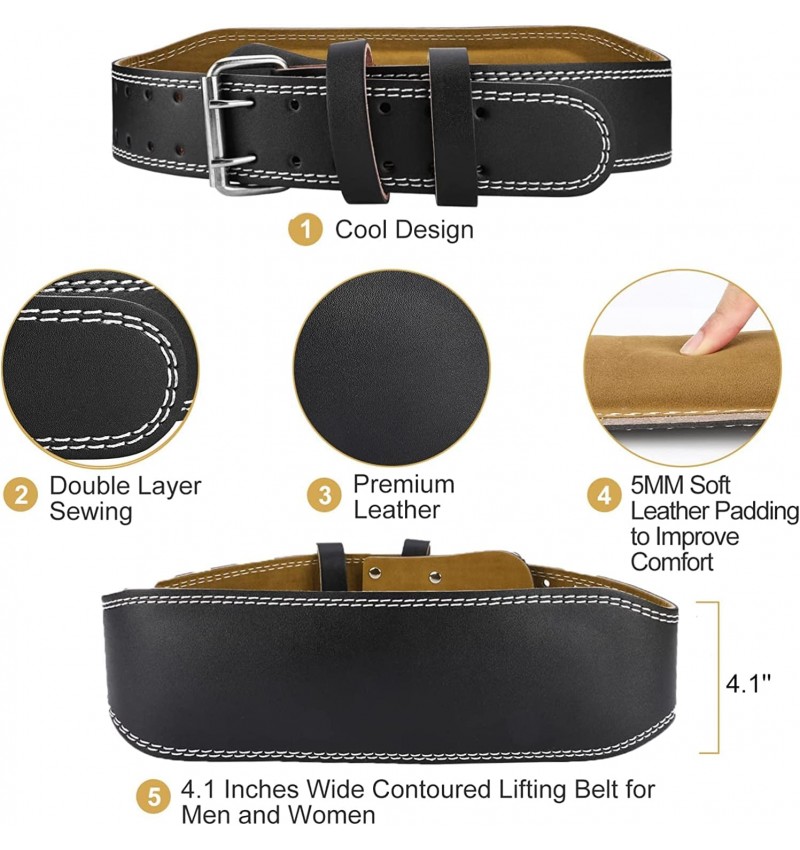 Cinturón Lumbar De Cuero Para Cintura De 75 A 100cm Ded - Negro  MKP