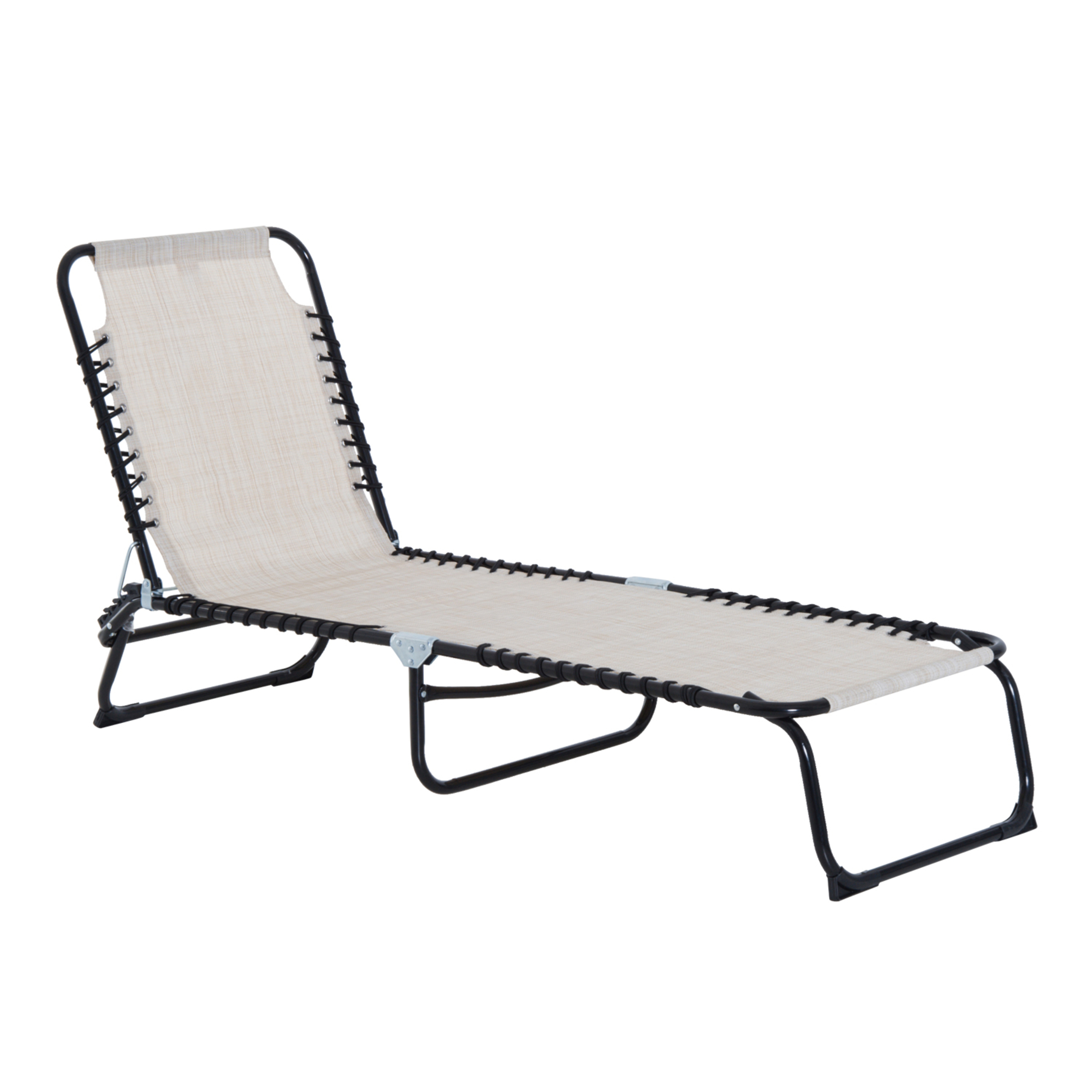 Outsunny® Tumbona Plegable Inclinable De Playa Con Respaldo Ajustable Fácil De Tra