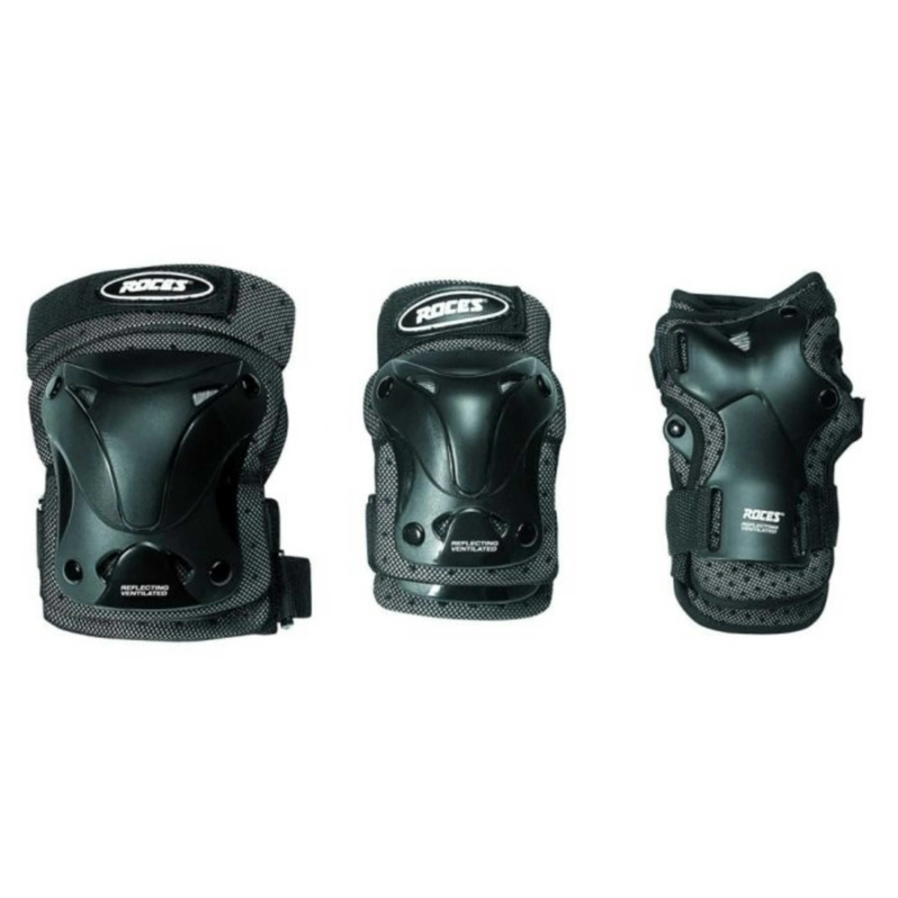 Roces Ventilated Skate Pads 3-pack - Negro  MKP