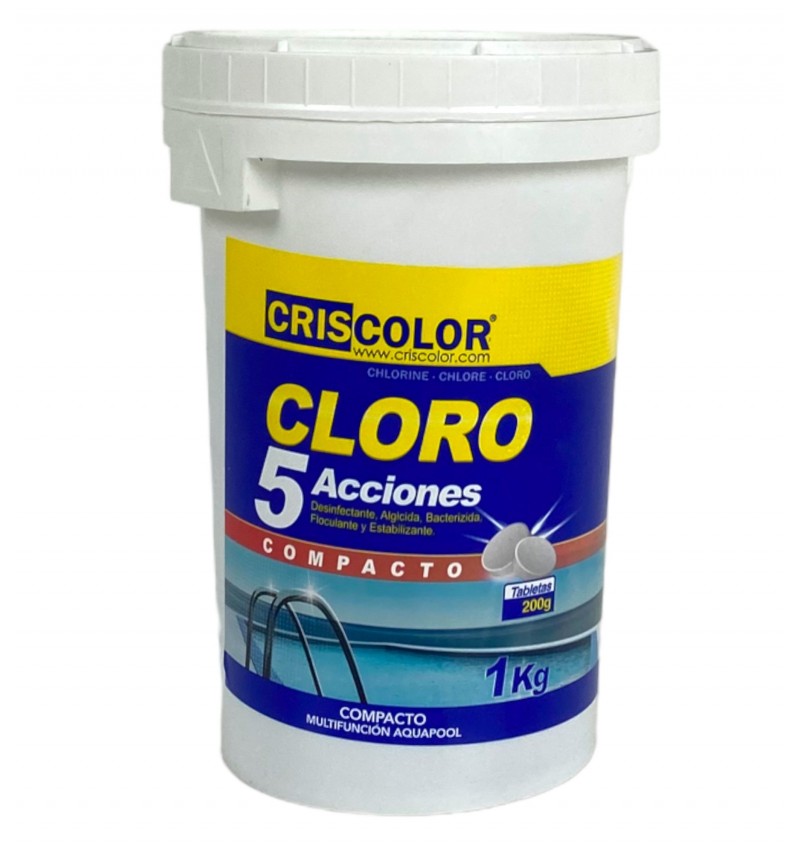 Cloro Para Piscina Multiacción Criscolor 5 Acciones - blanco - 