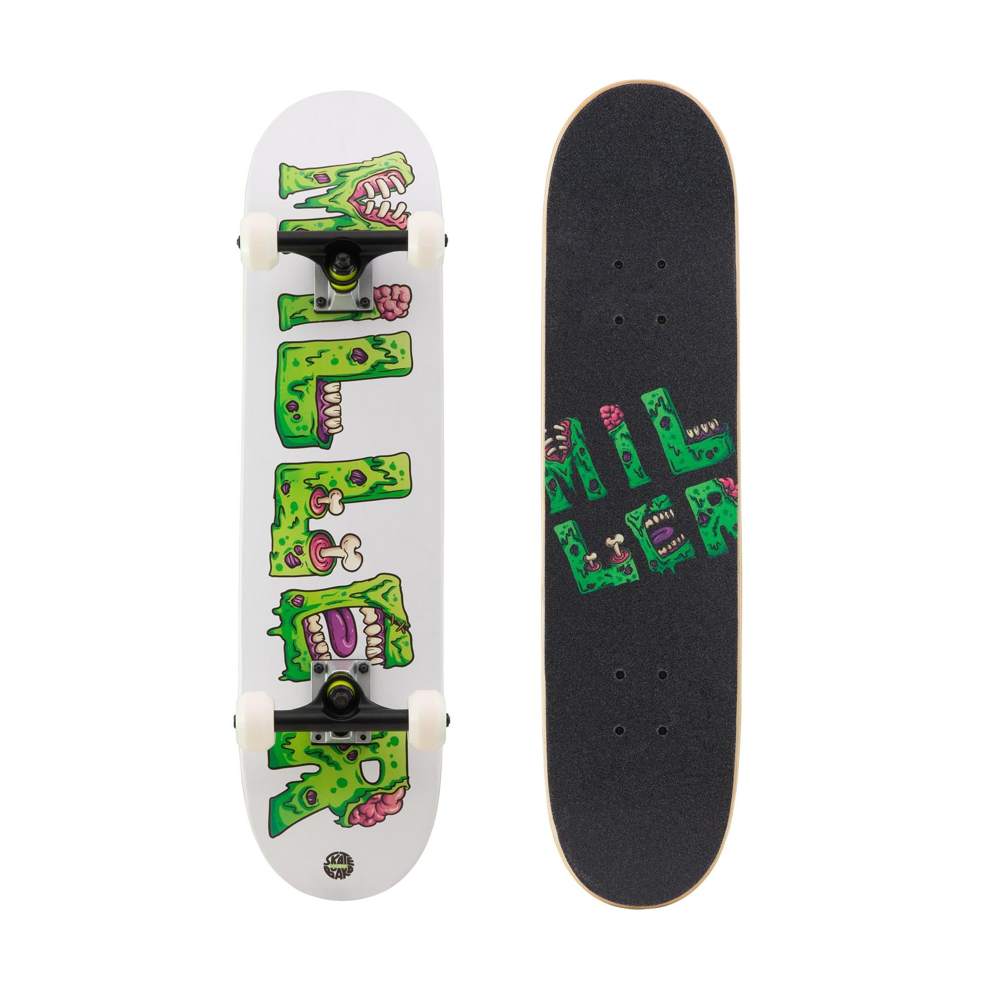 Skateboard Completo Miller Monster Arce 30,5"x7,5" Abec7 Ruedas Creek Shr 53mm - blanco-verde - 