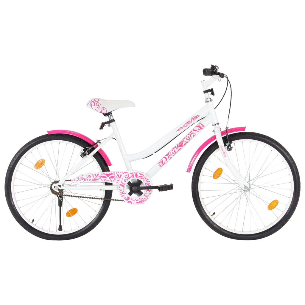 Bicicleta Urbana Vidaxl 24" - blanco-rosa - 