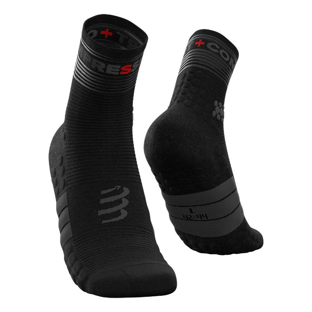 Meias De Corrida Pro Racing Socks Flash Preto Compressport - negro-gris - 