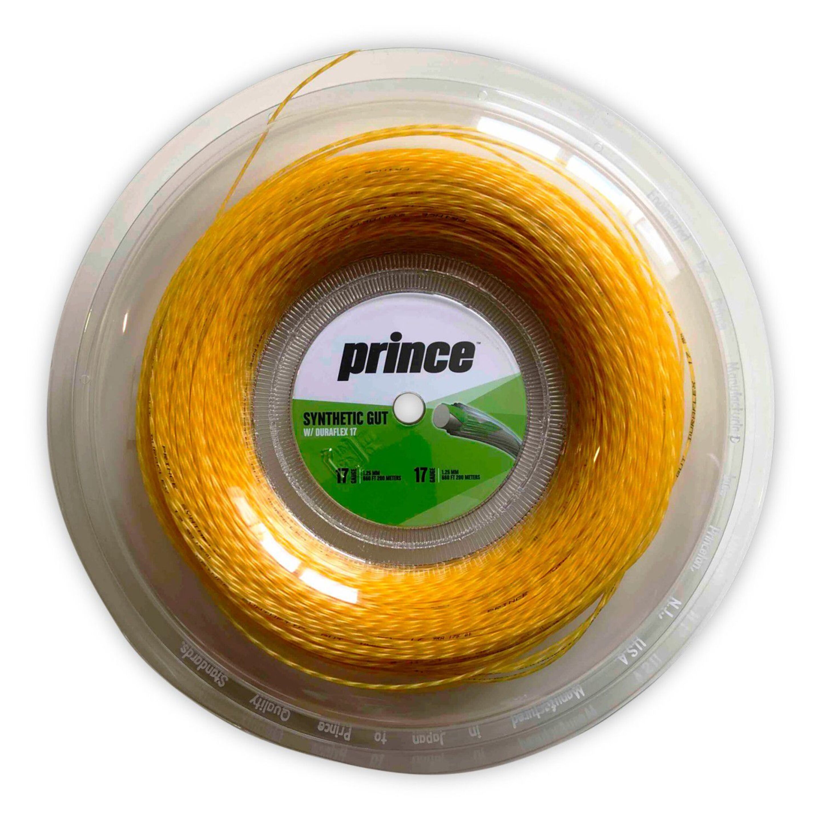 Cordaje De Tenis Prince Synthetic Gut W /duraflex 17 (1.25 Mm) (200m) - amarillo - 