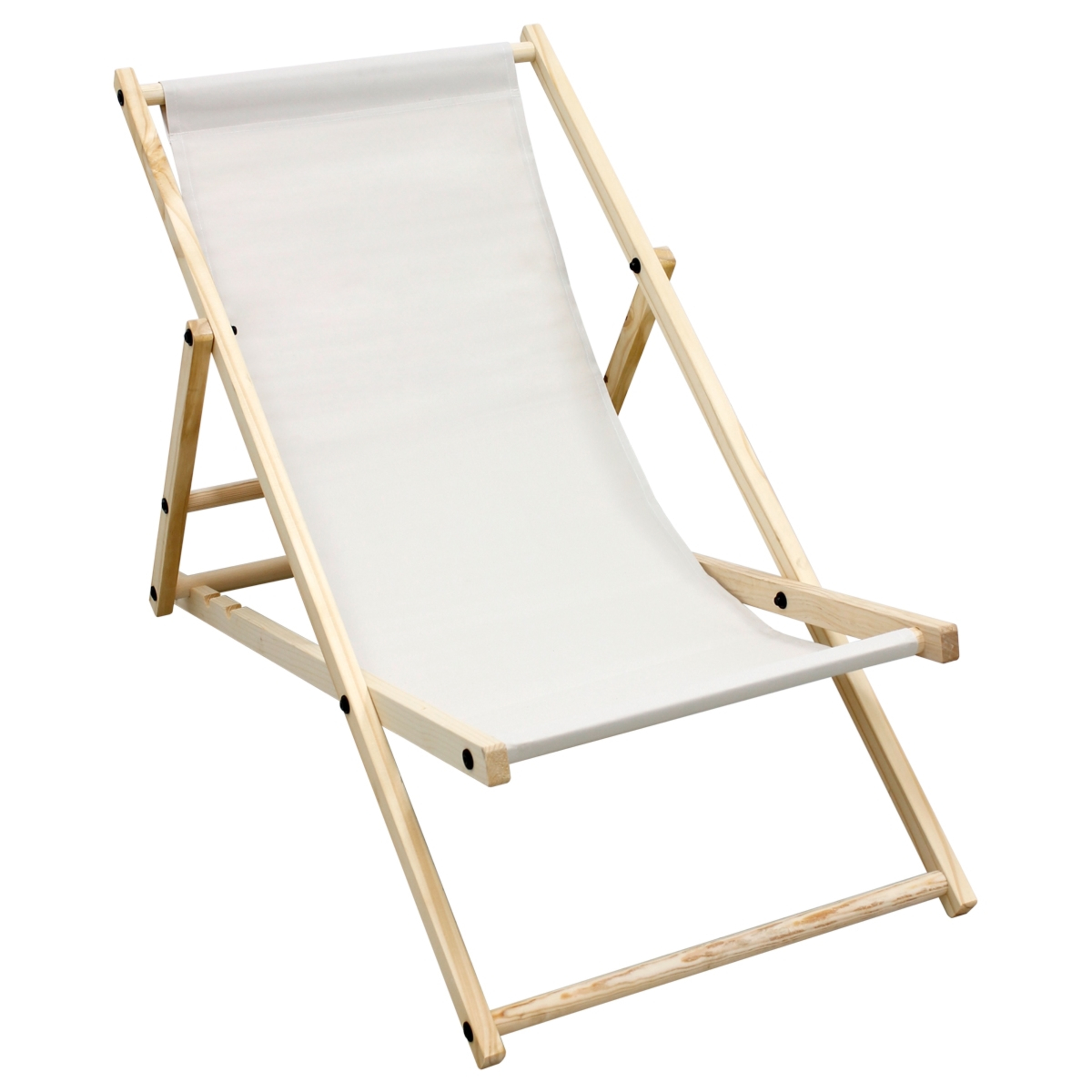 Cadeira De Plataforma Dobrável De Madeira - 3 Posições Reclináveis - beige - 