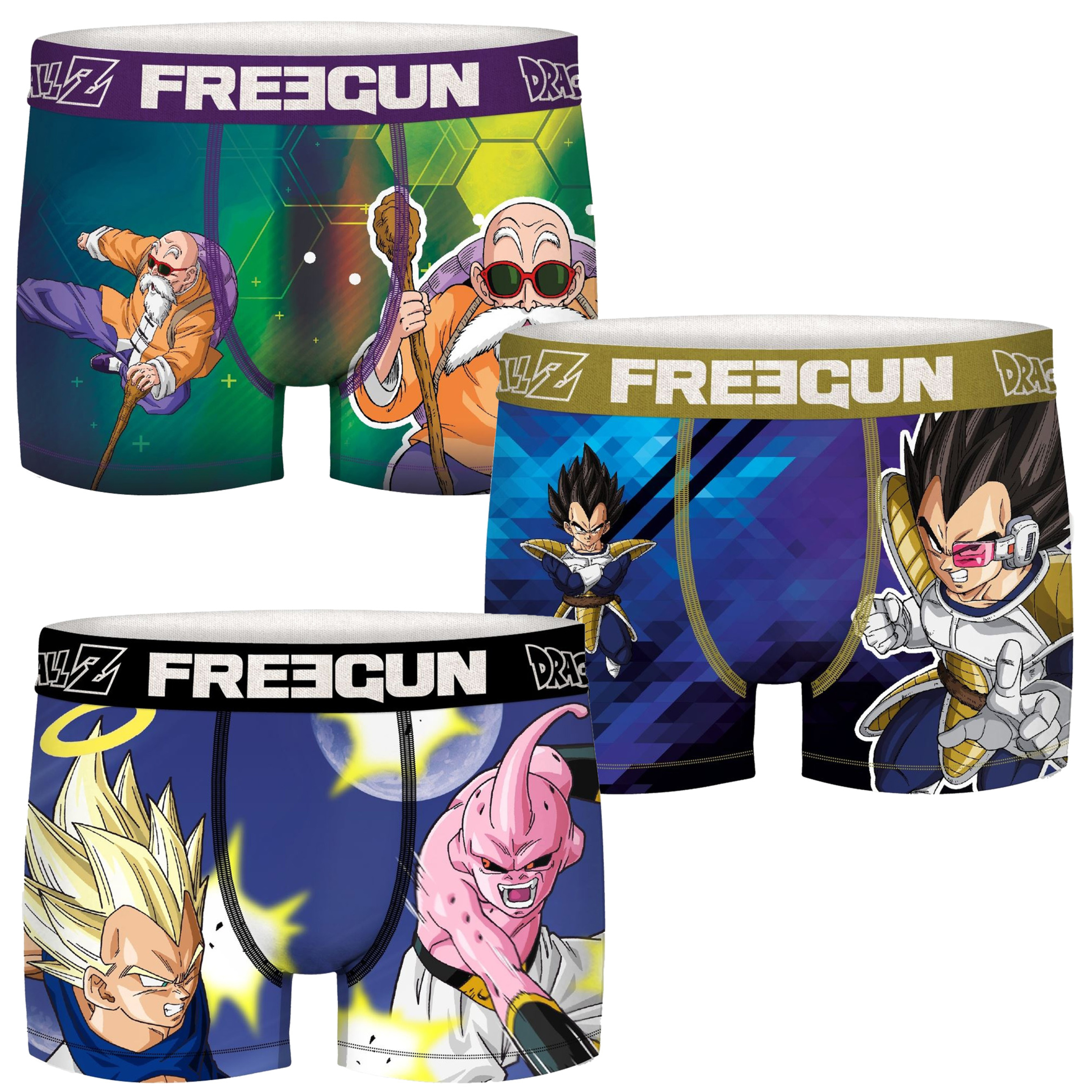 Pack 3 Calzoncillos Freegun Vegeta & Buu