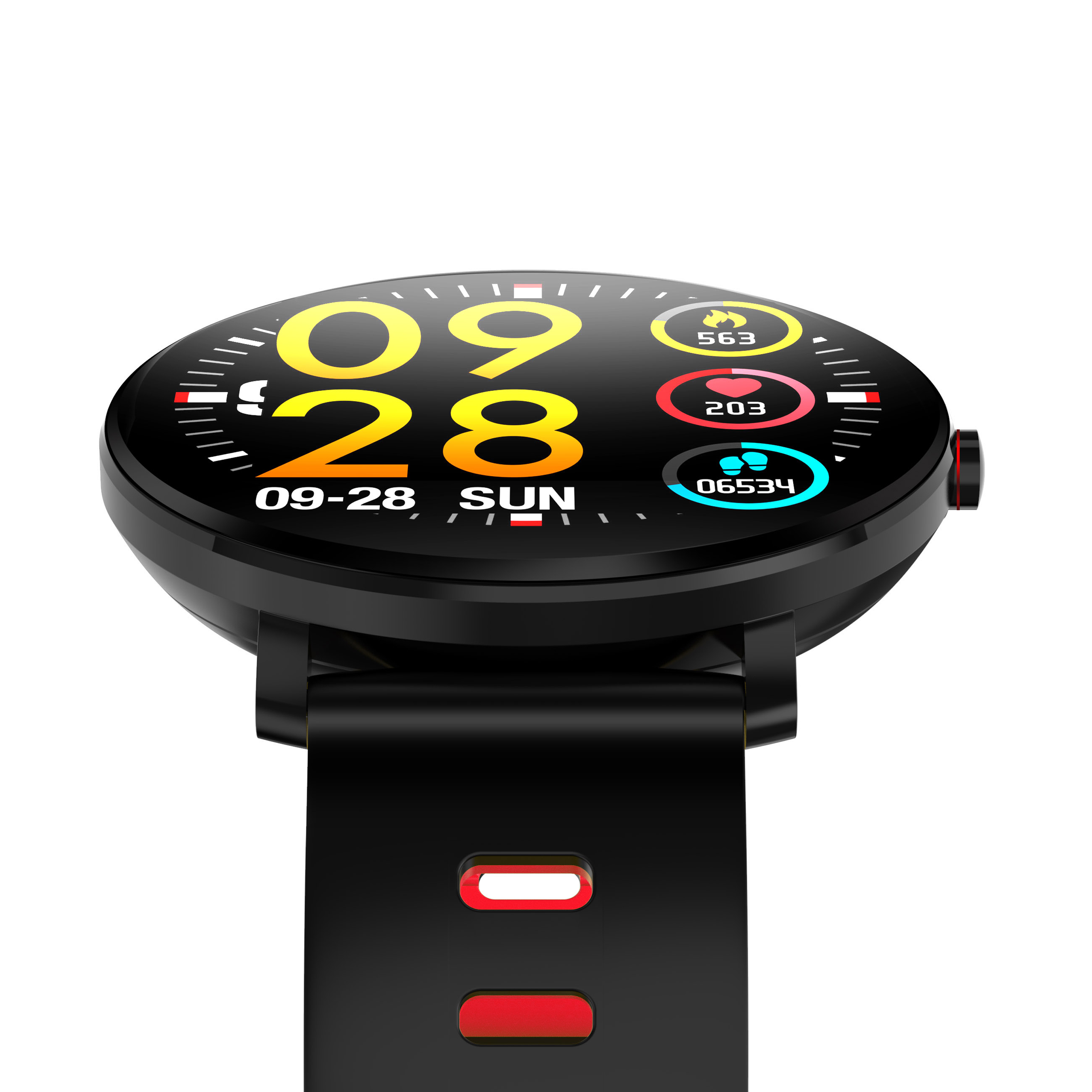 Reloj Inteligente Smartwatch Redondo Ip68 Rojo