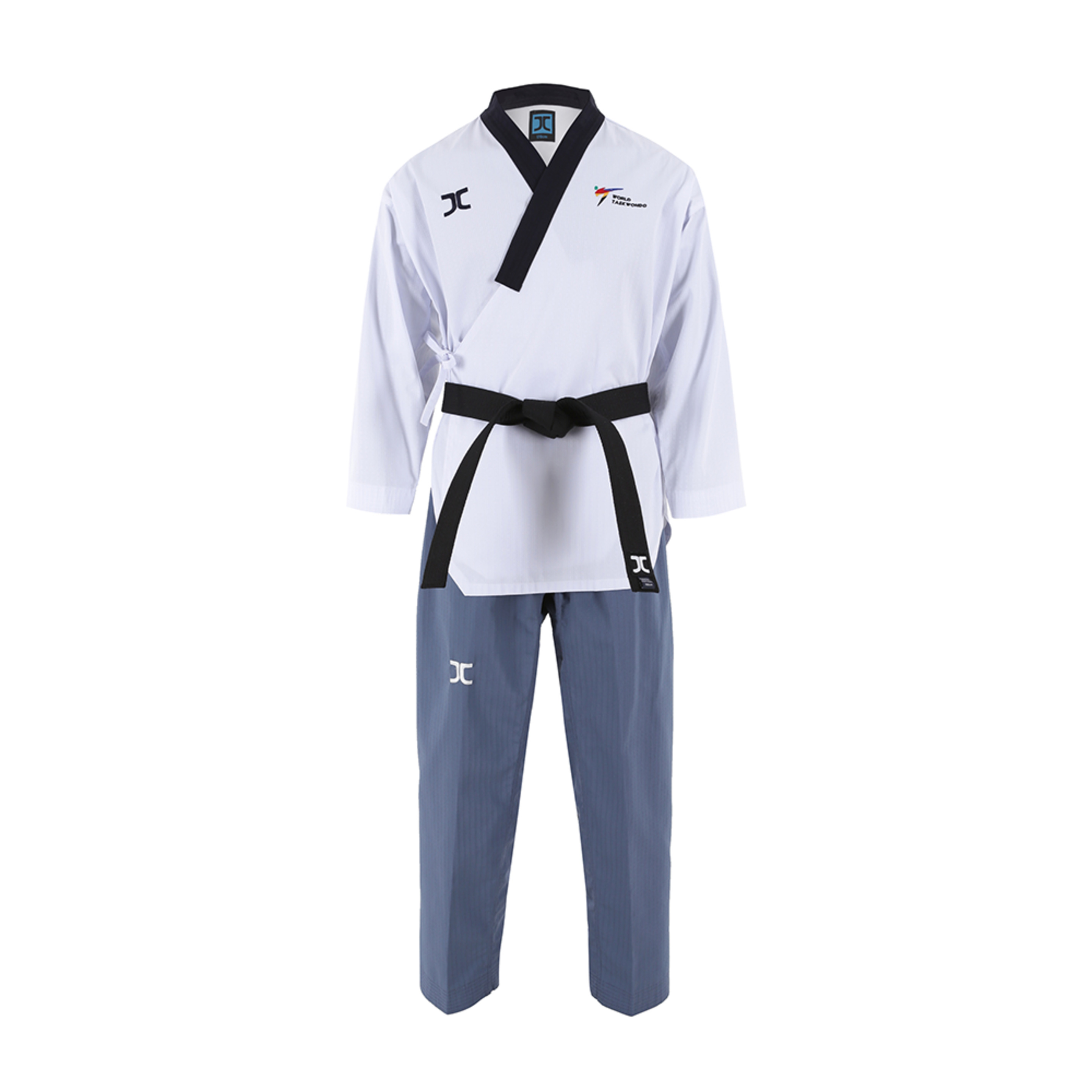 Fato De Taekwondo Jcalicu Poomsae Dan - blanco-azul - 