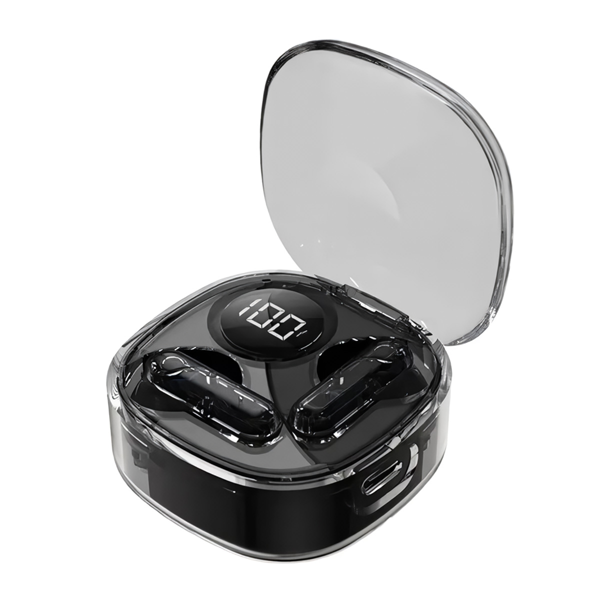 Auriculares Bluetooth 5.3 + Edr Klack Kapro138, Cascos Transparentes Con Pantalla Digital - negro - 