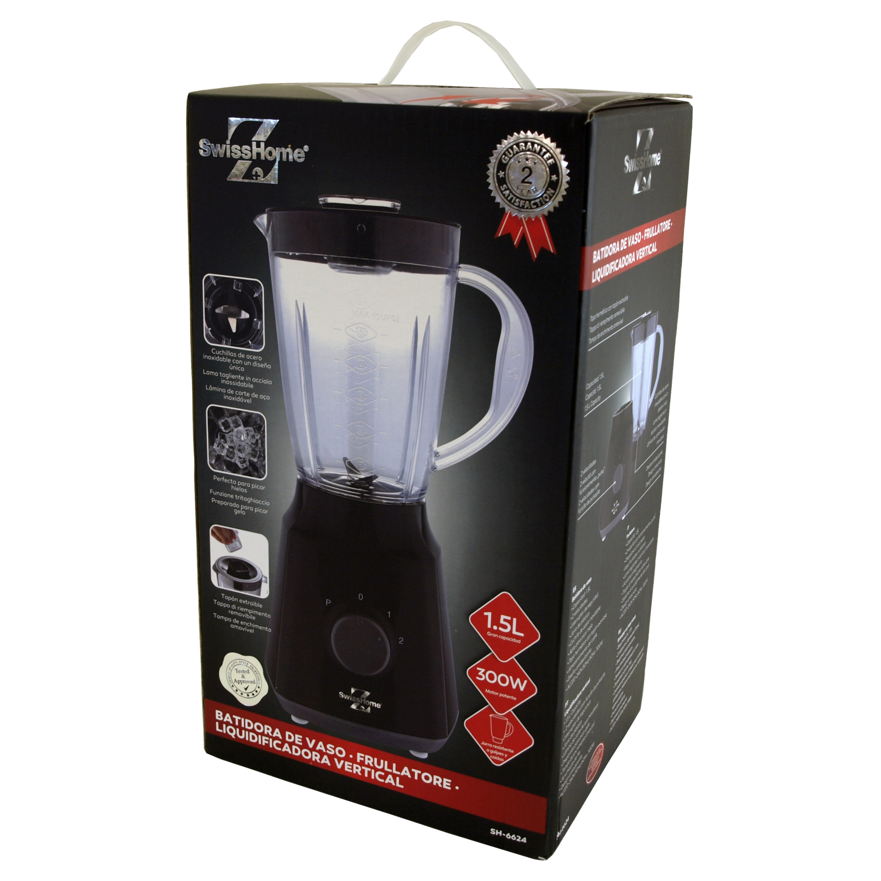 Batidora De Vaso Swiss Home 1.5l 300w