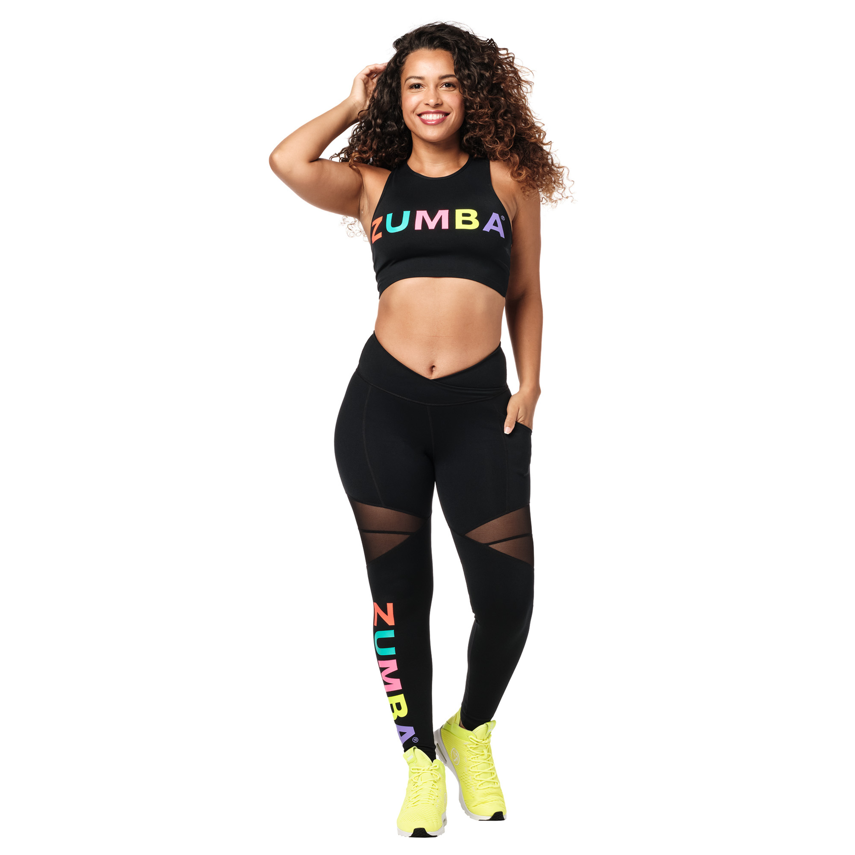 Zumba Bright Bold Leggings Con Malla