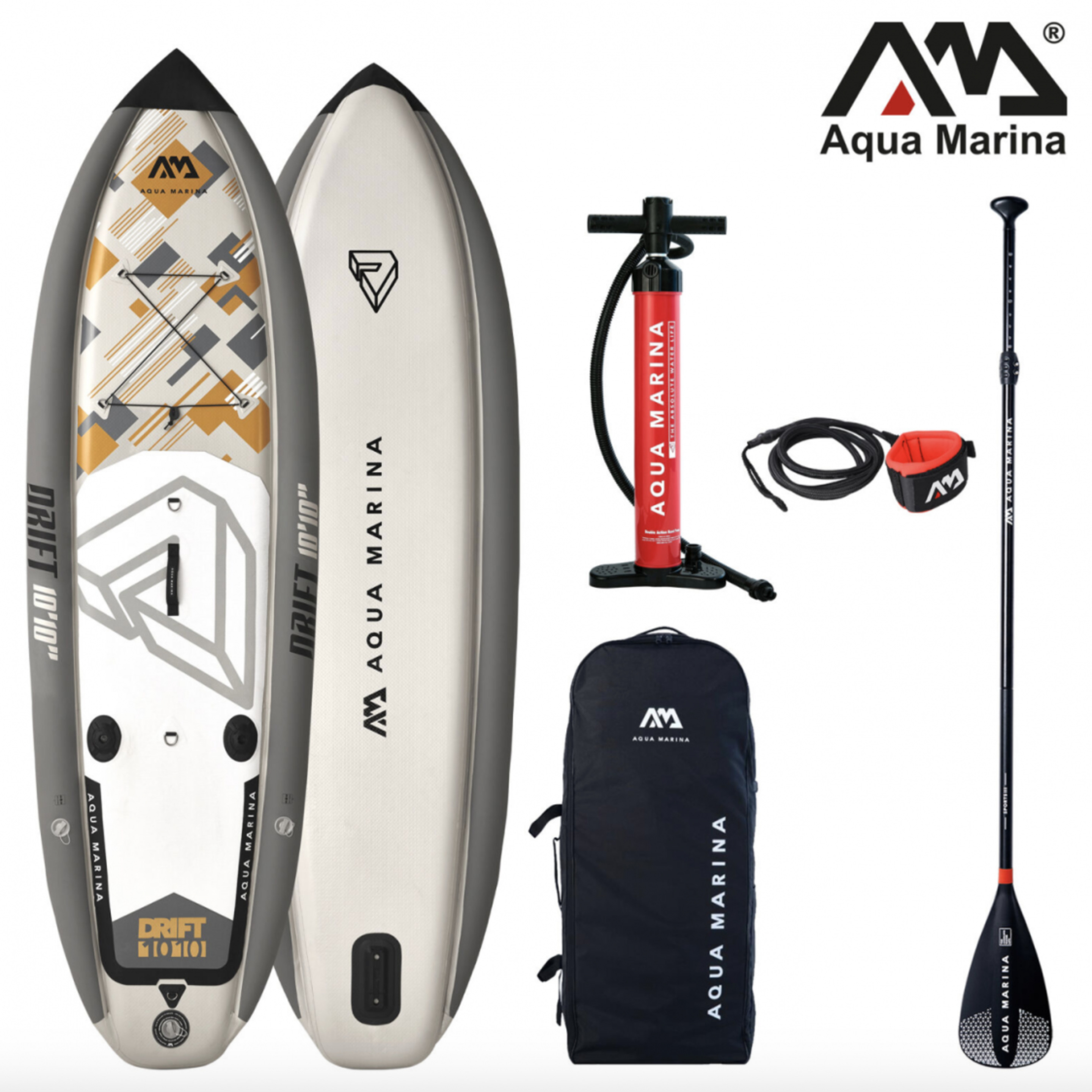 Tabla Paddle Surf Aqua Marina Drift 10’10” - Blanco/Gris - Fishing Series  MKP