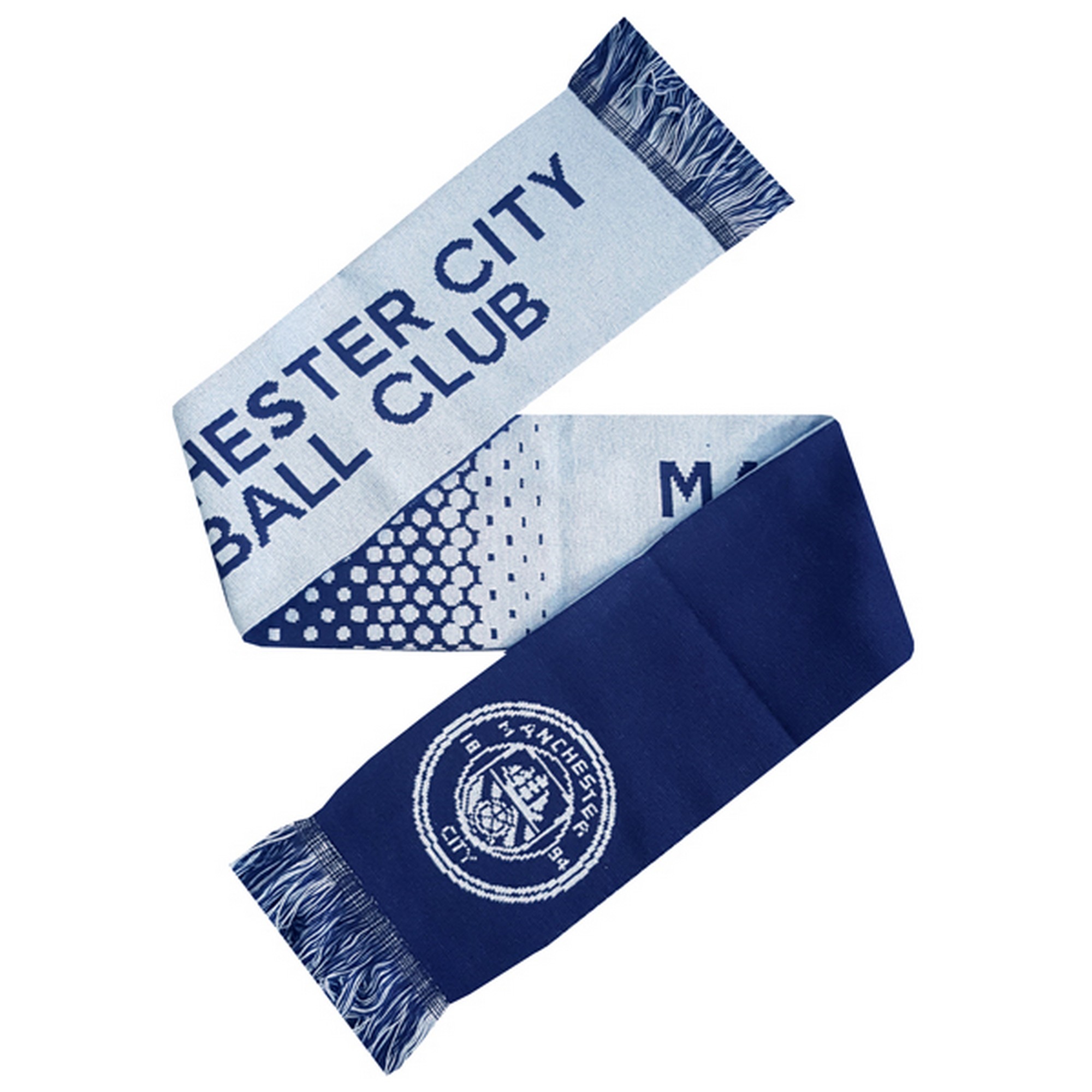 Bufanda Oficial Modelo Fade Football Crest Supporters Manchester City Fc (Blanco_azul)