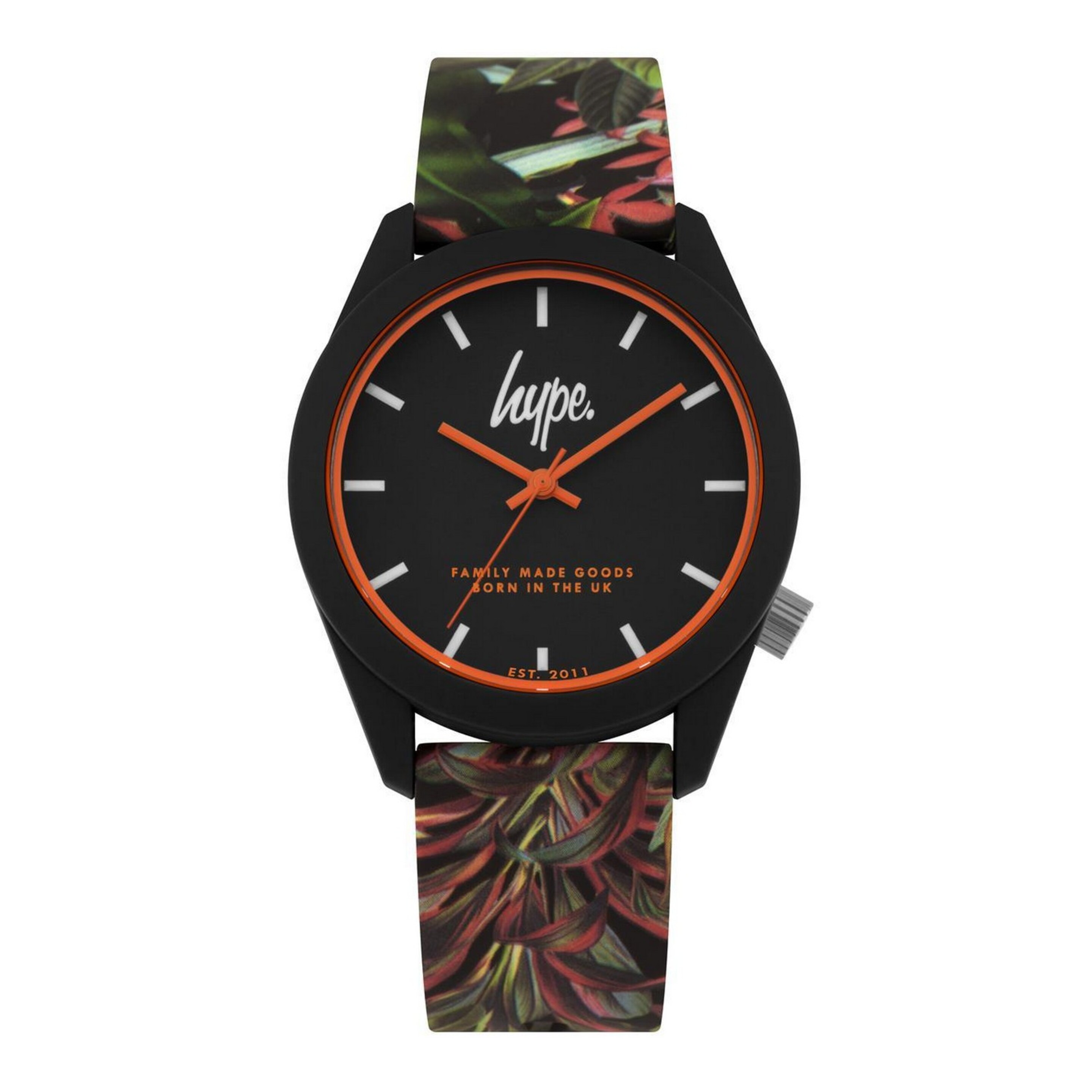 Reloj Analógico Diseño Leafy Floral Para Chicos Chicas Hype (Negro)