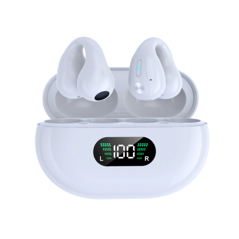 Mini Auriculares Inalámbricos Smartek Deportivos Bluetooth 5.3 Conducción Ósea Con Clip Oreja - blanco - 