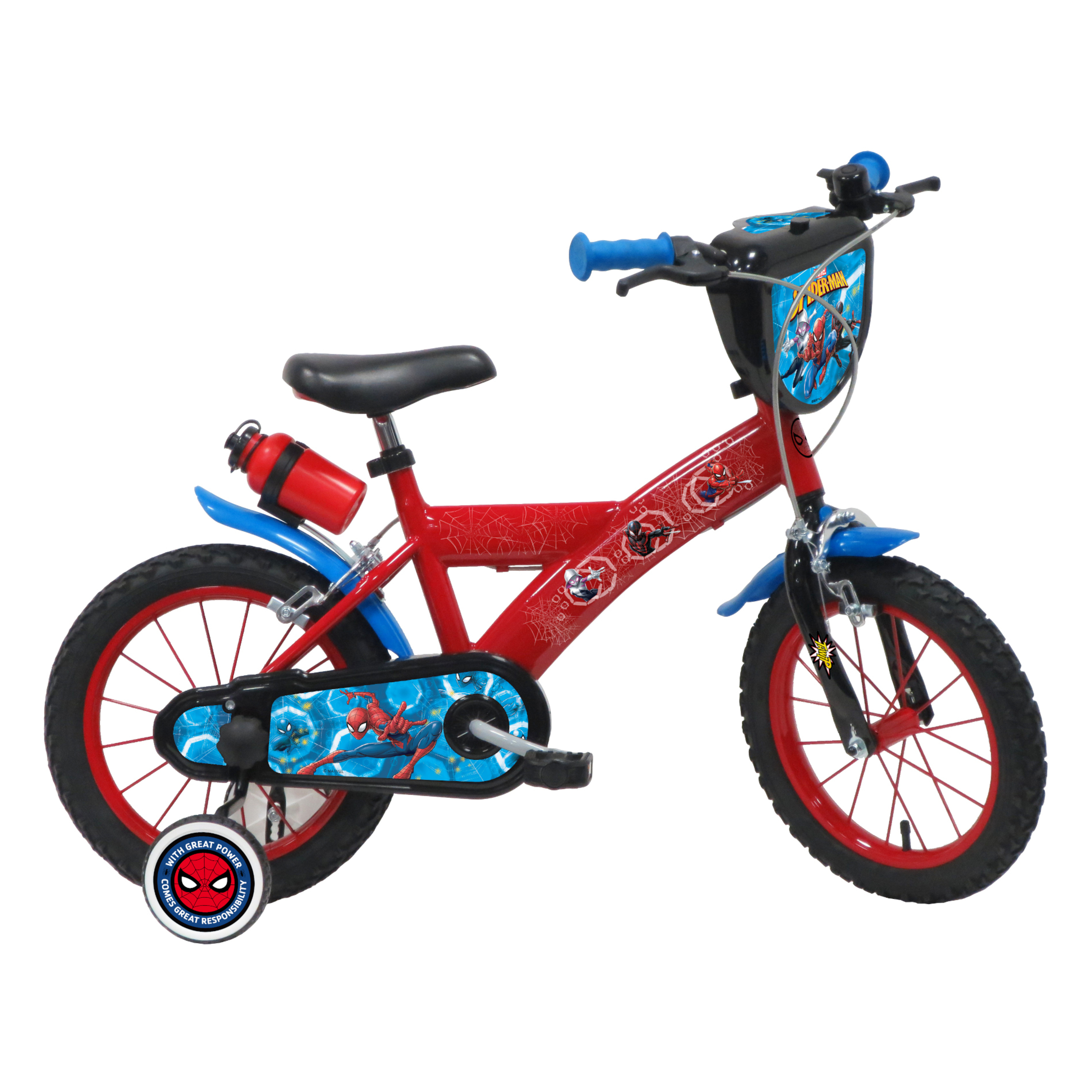 Bicicleta De Menino 14 Polegadas Spider-man 4-6 Anos - rojo - 