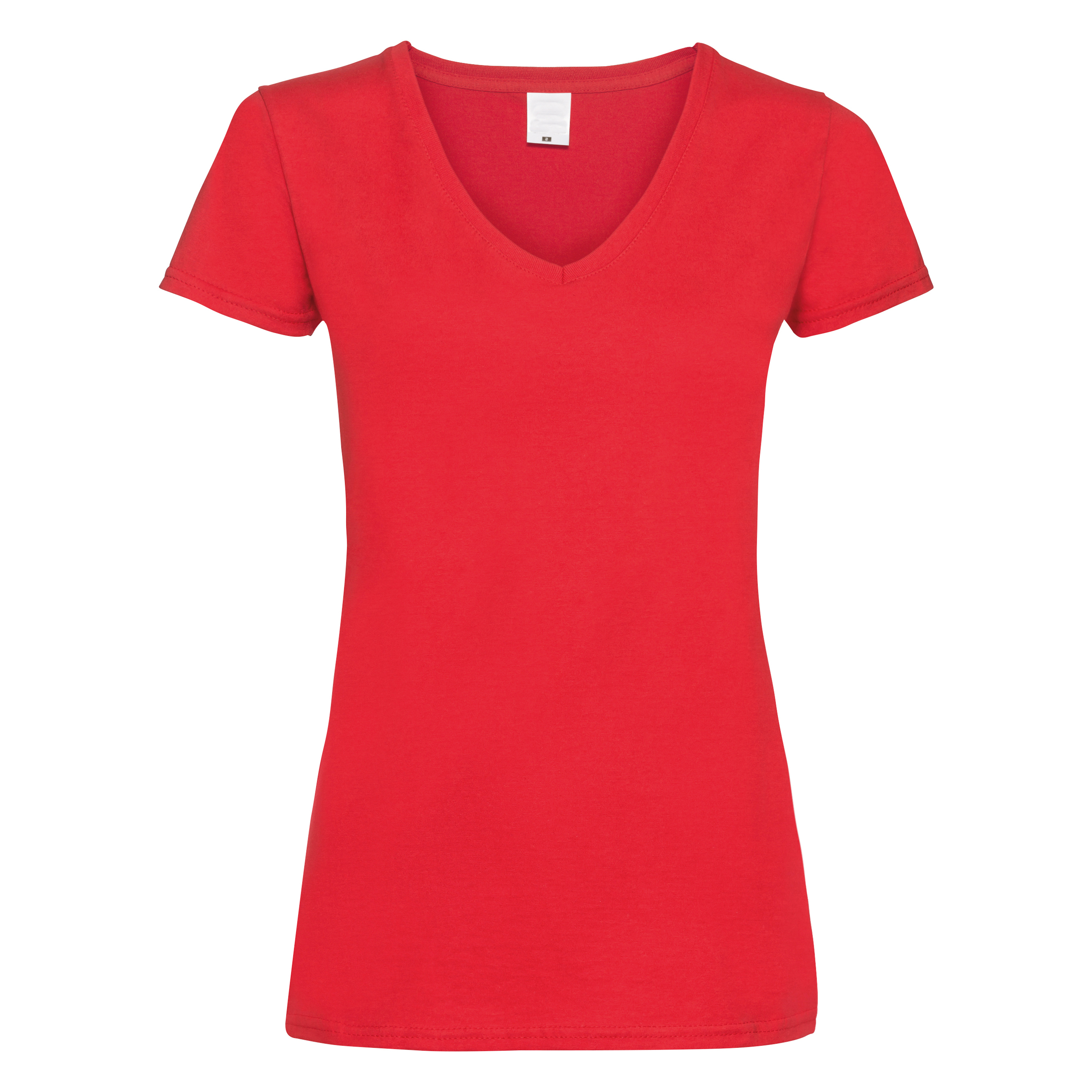 Camiseta Entallada De Manga Corta Y Cuello En V Universal Textiles - rojo - 
