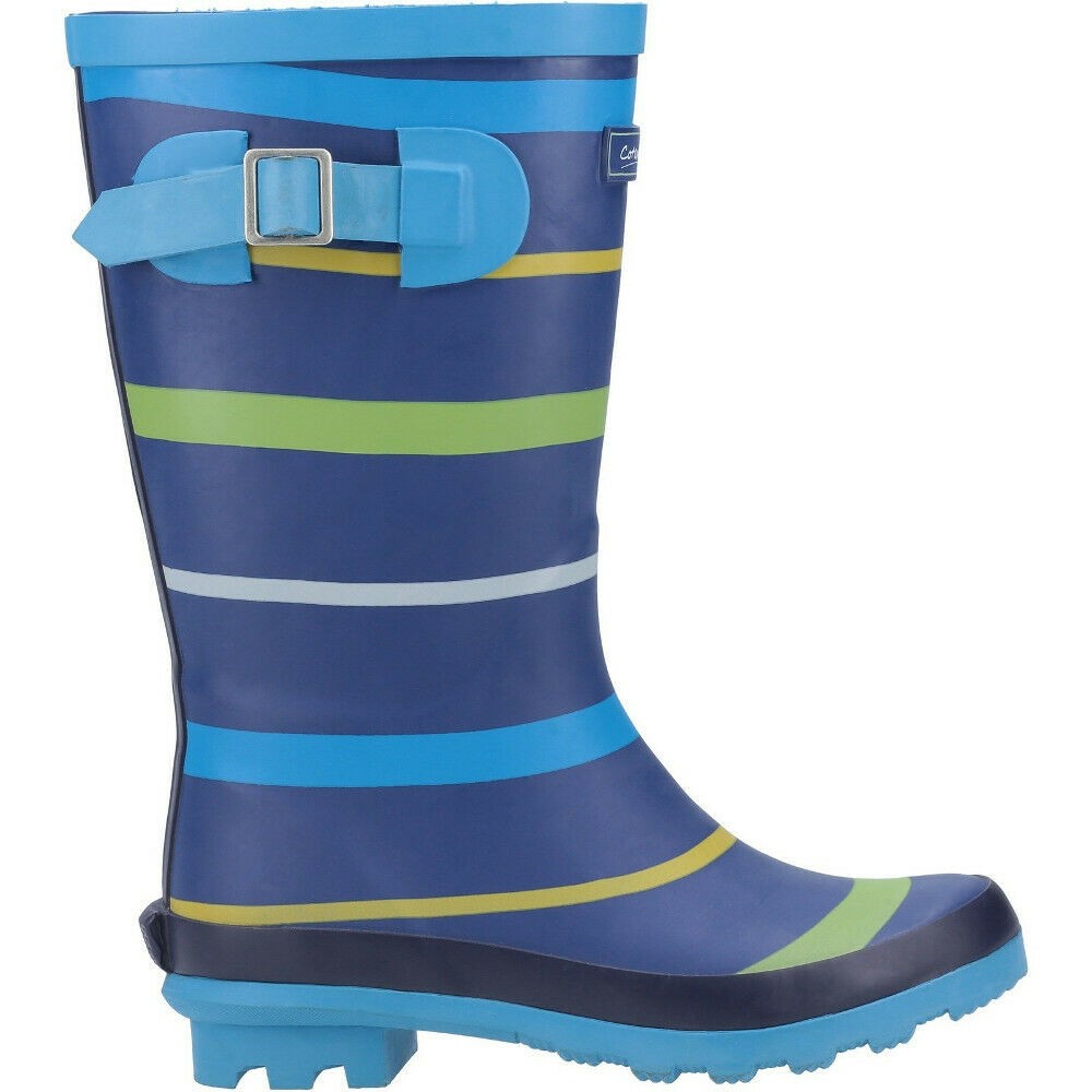Boys Stripe Wellington Boot Cotswold - azul-verde - 
