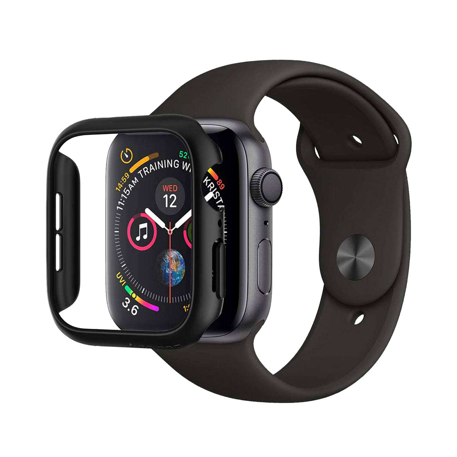 Carcasa Apple Watch 38/ 40 Mm 360ª Silicona + Trasera Policarbonato - negro - 