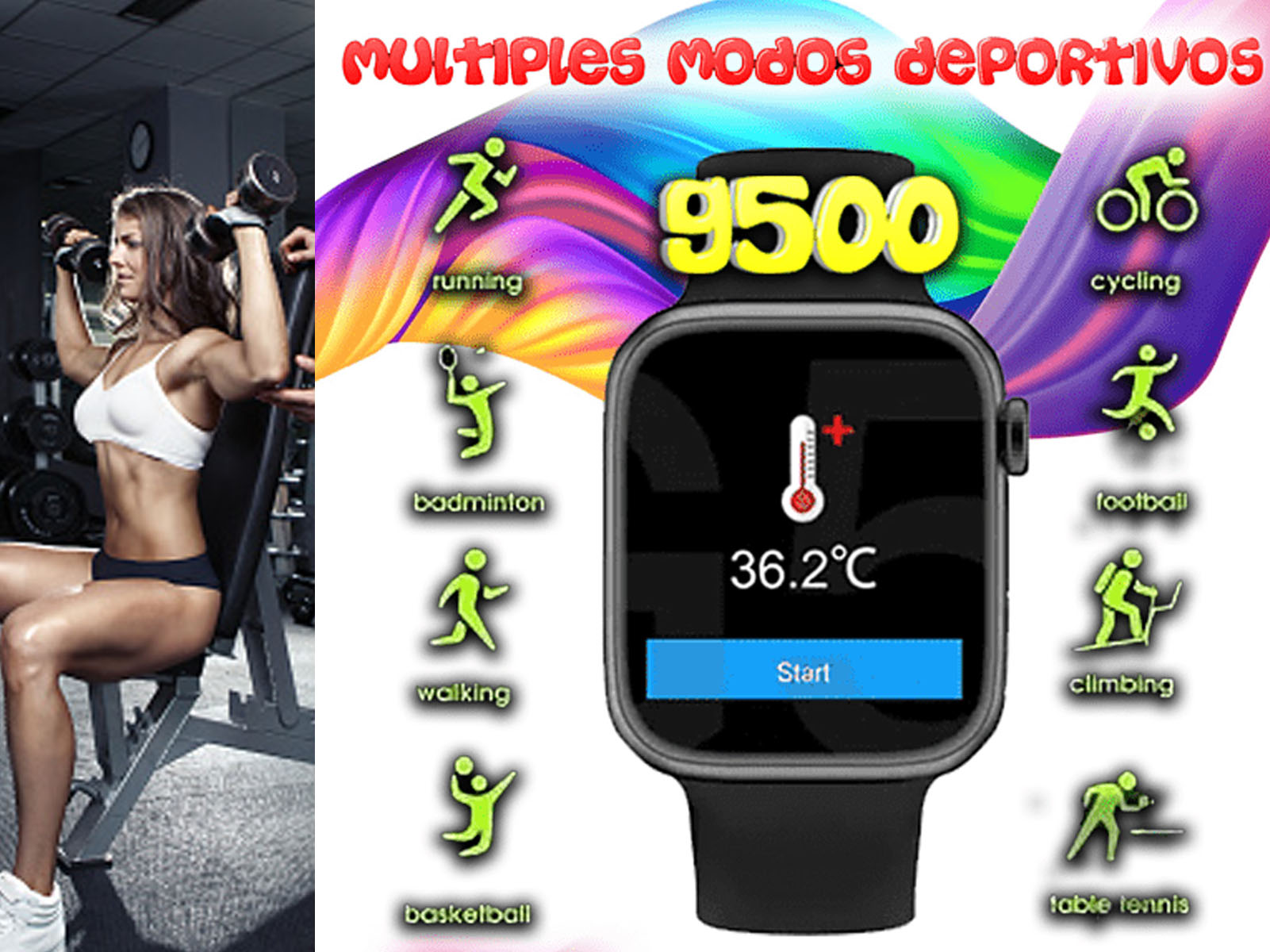 Smartwatch Reloj Inteligente Deportivo Klack Compatible Con Iphone Huawei Samsung Xiaomi Klack