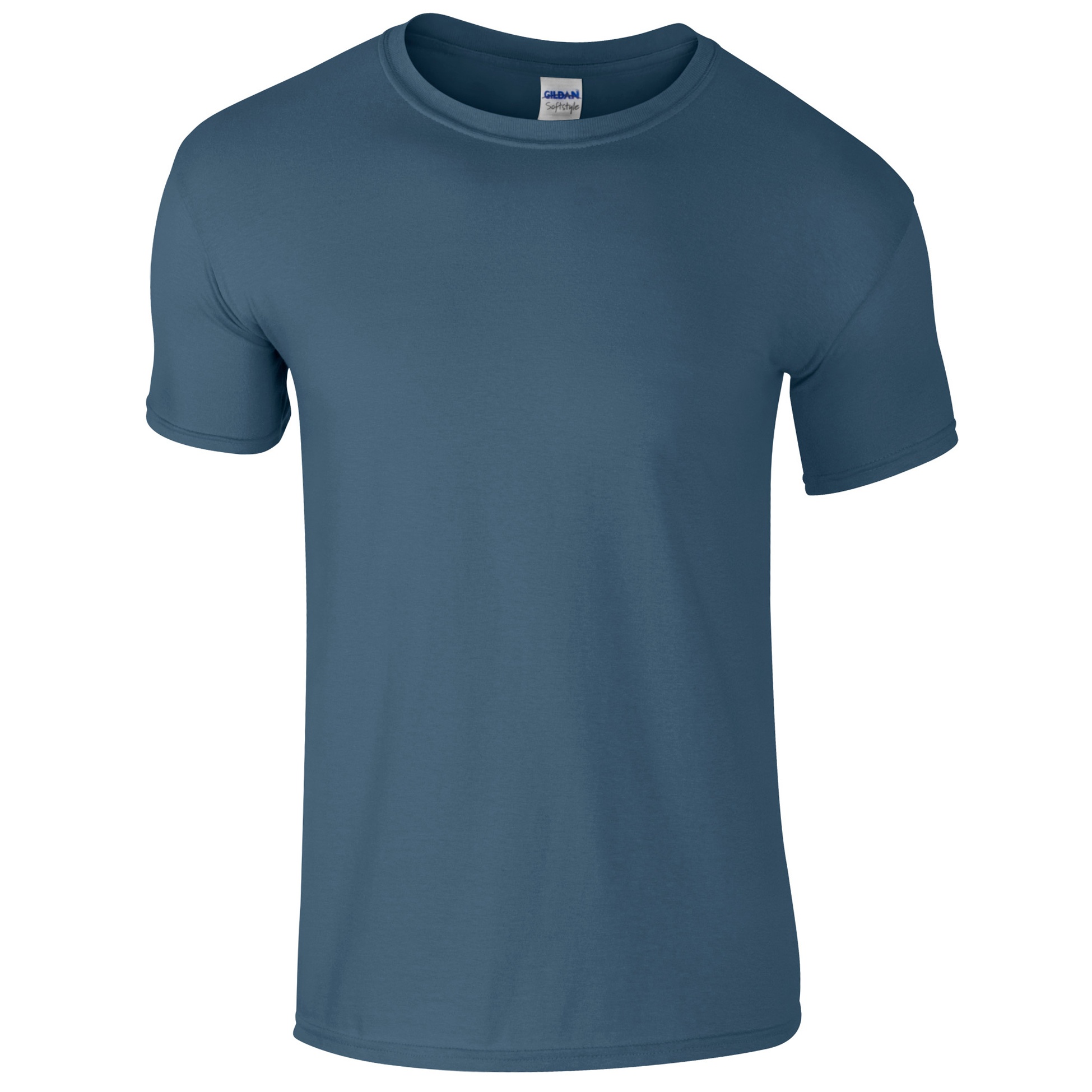 Camiseta De Manga Corta Suave Básica 100% Algodón Gordo Gildan - azul - 
