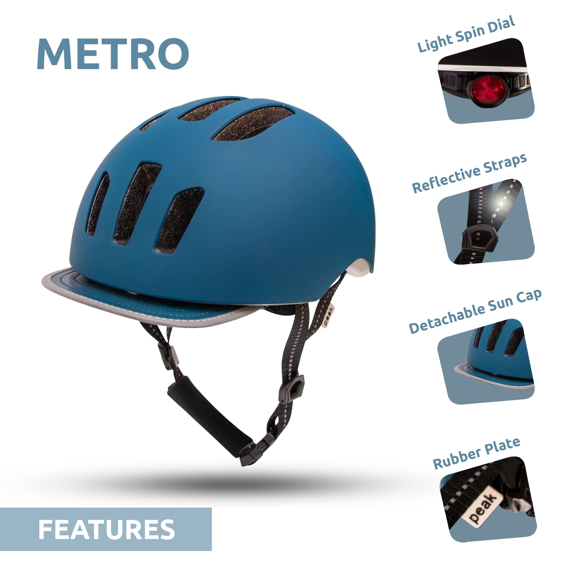 Casco De Ciudad Para Hombre Y Mujer |metro Azul 53-59cm | Crazy Safety | En 1078 - Casco De Bicicleta Para Uso Urbano  MKP