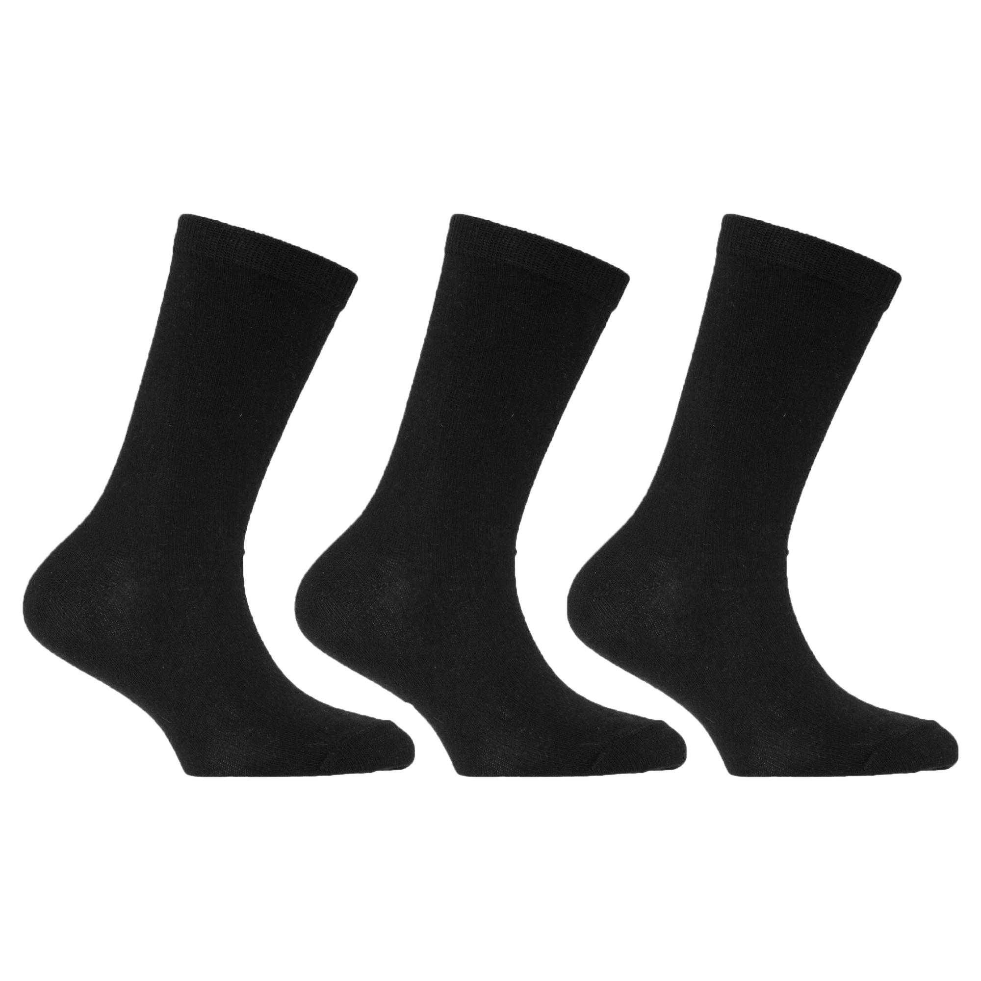Calcetines De Algodón Lisos De Uniforme Escolar Universal Textiles (pack De 3) - negro - 