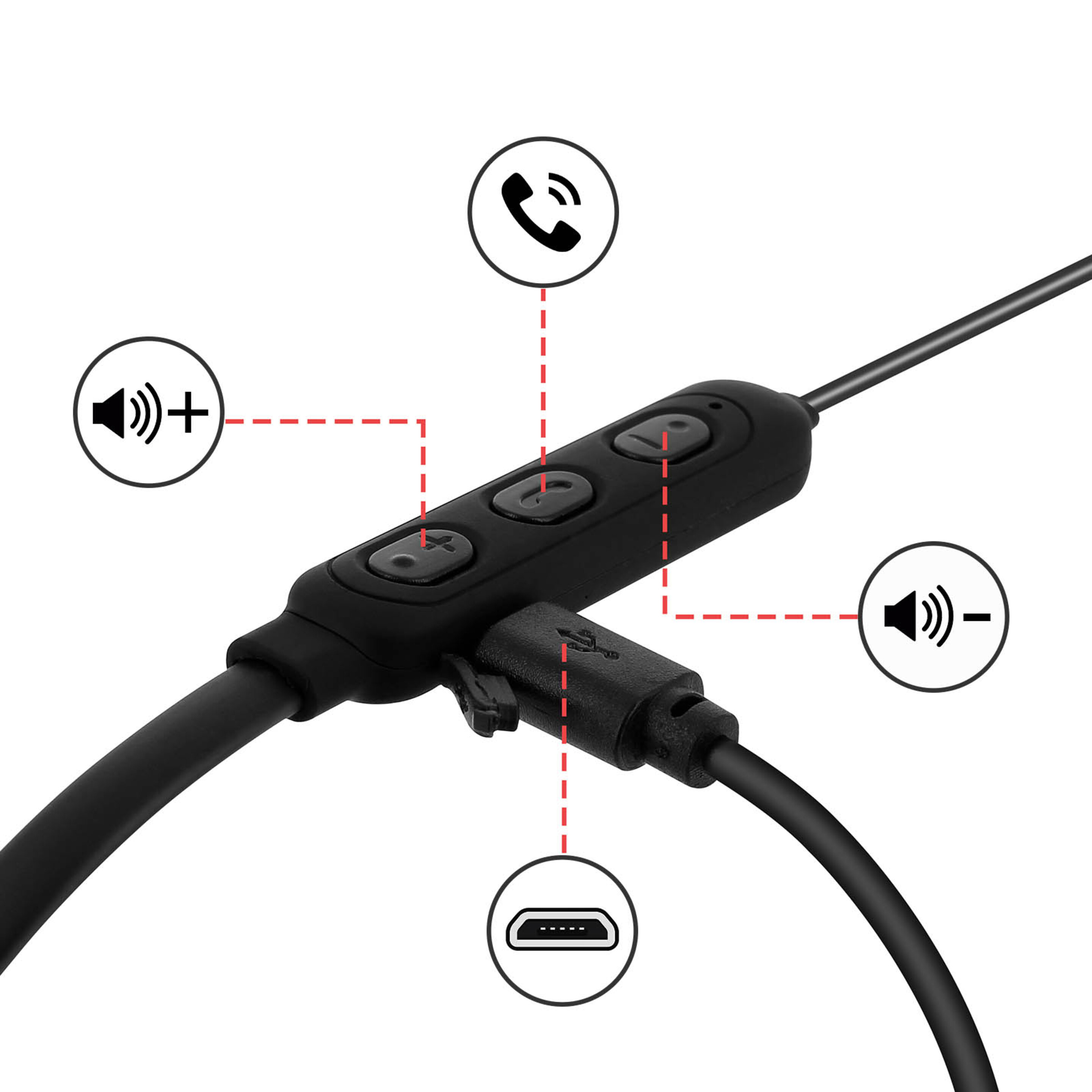 Auriculares Bluetooth Magnéticos Botones Micro Collar Mtks