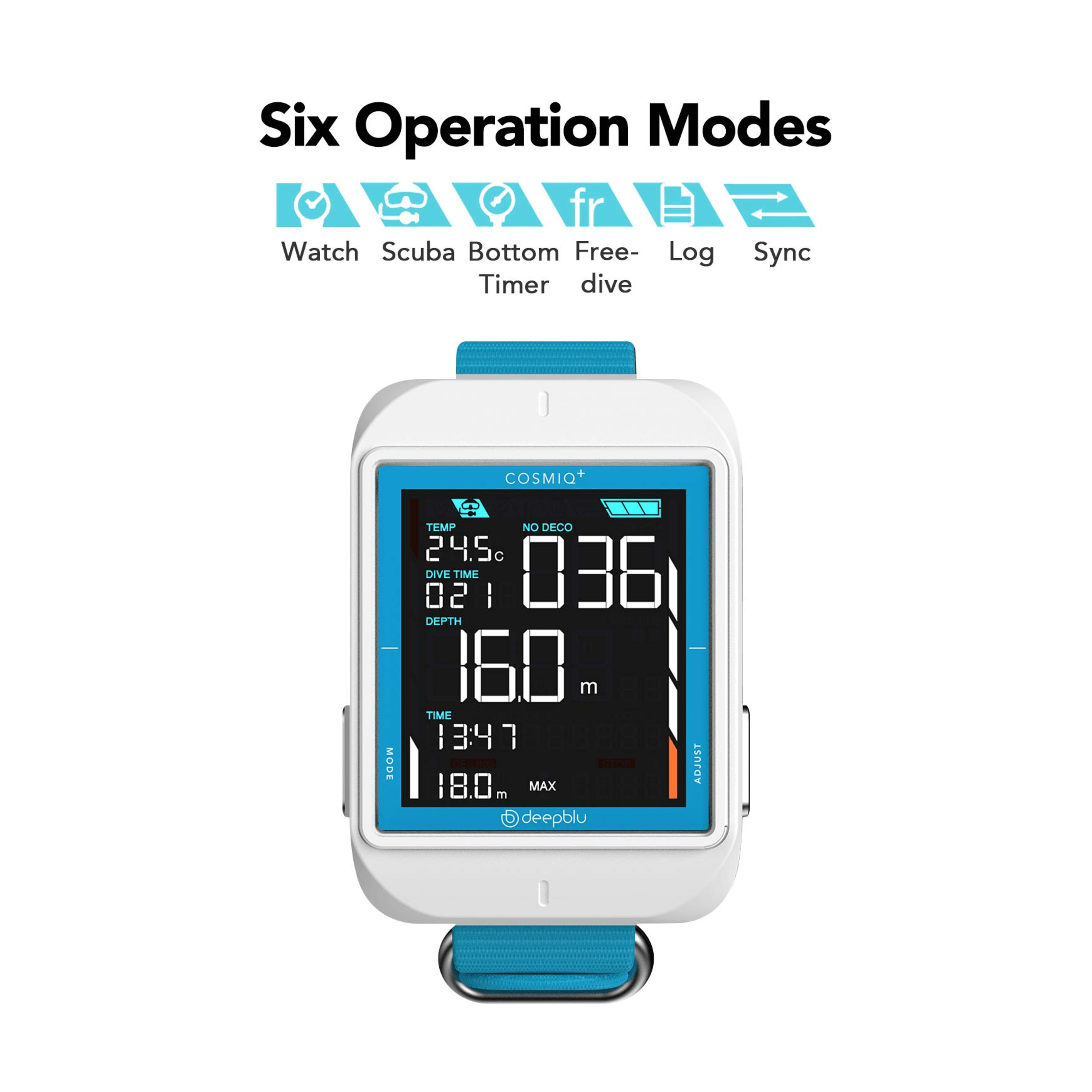 Smartwatch Buceo Deepblu Cosmiq - Azul - Bluetooth, Freediving Scuba Watch  MKP