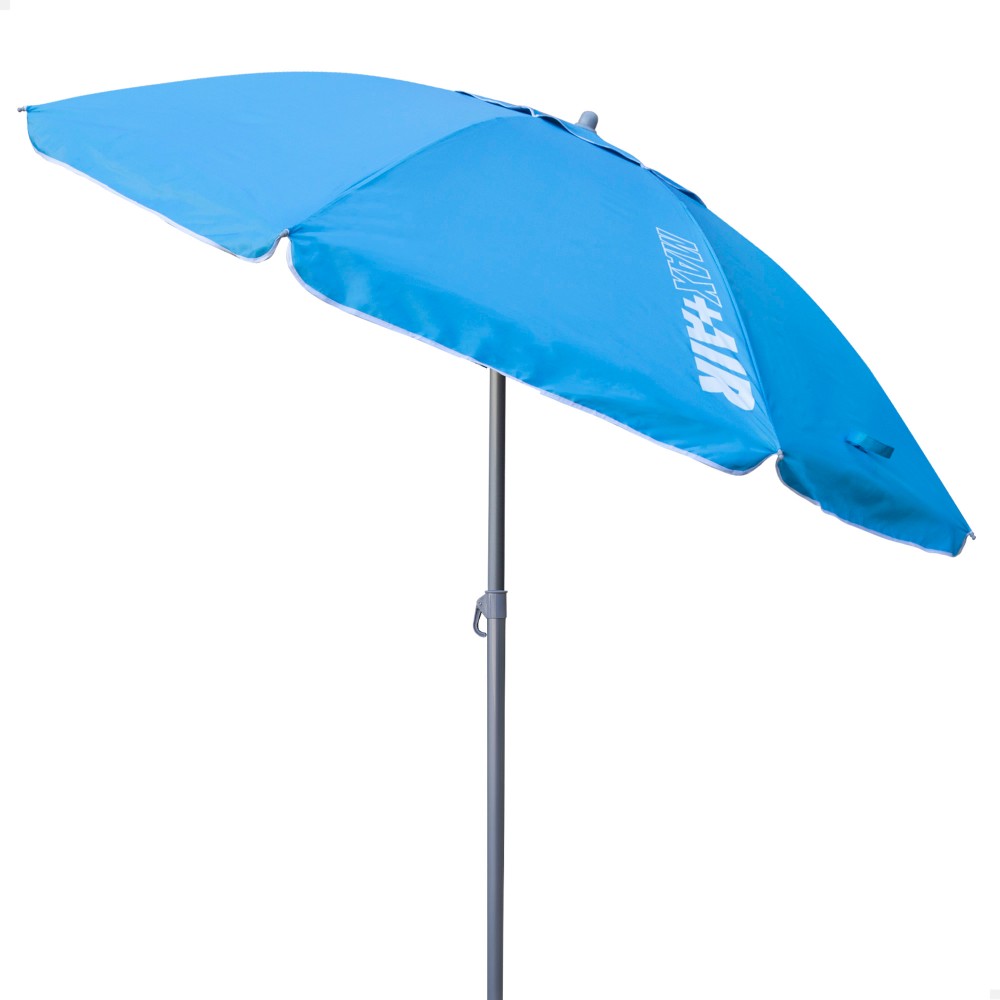 Guarda-chuva De Praia Corta-vento Ø200 Cm C/mastro Basculante E Proteção Uv50 Azul Aktive