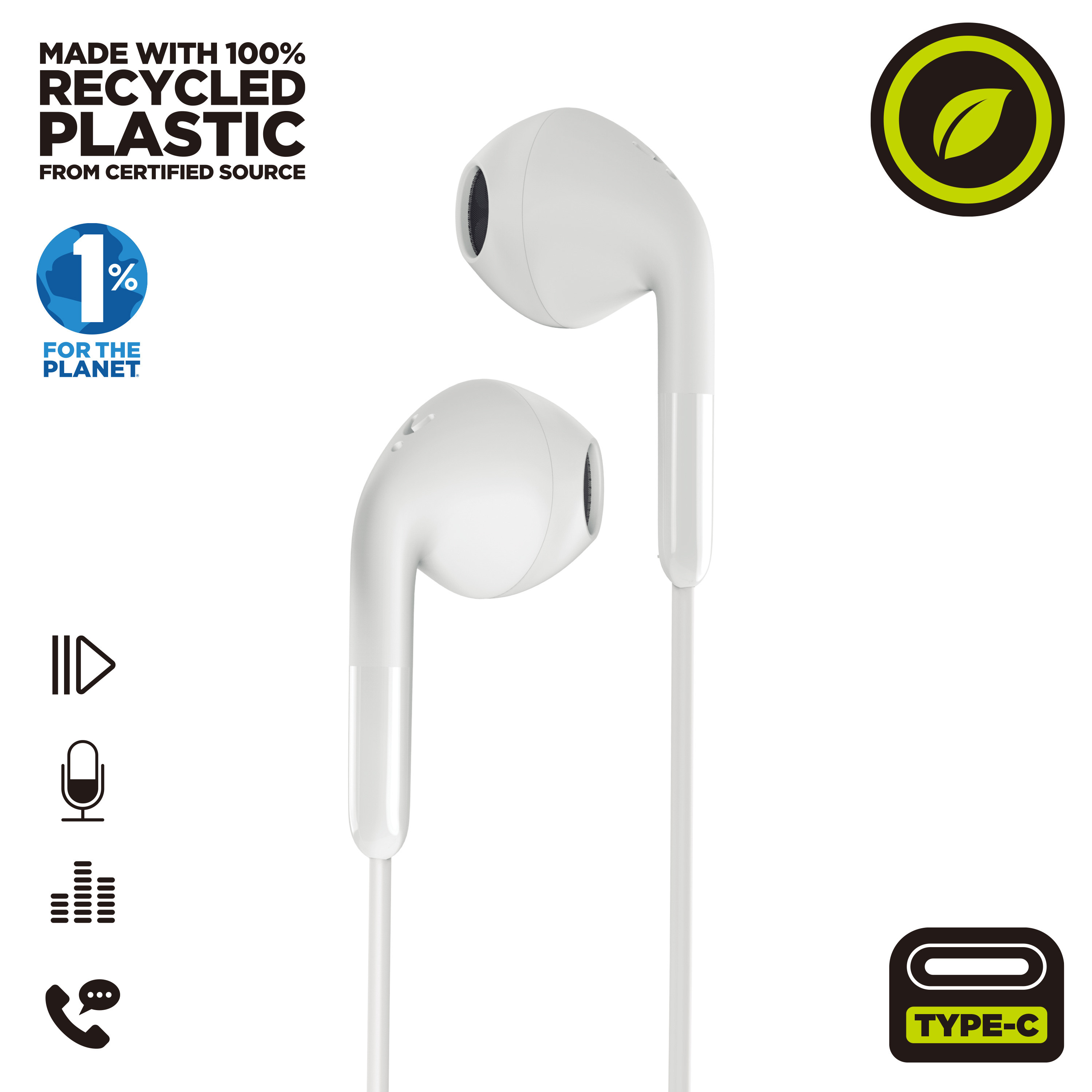 Auriculares Muvit For Charge Estéreo E58 Tipo C