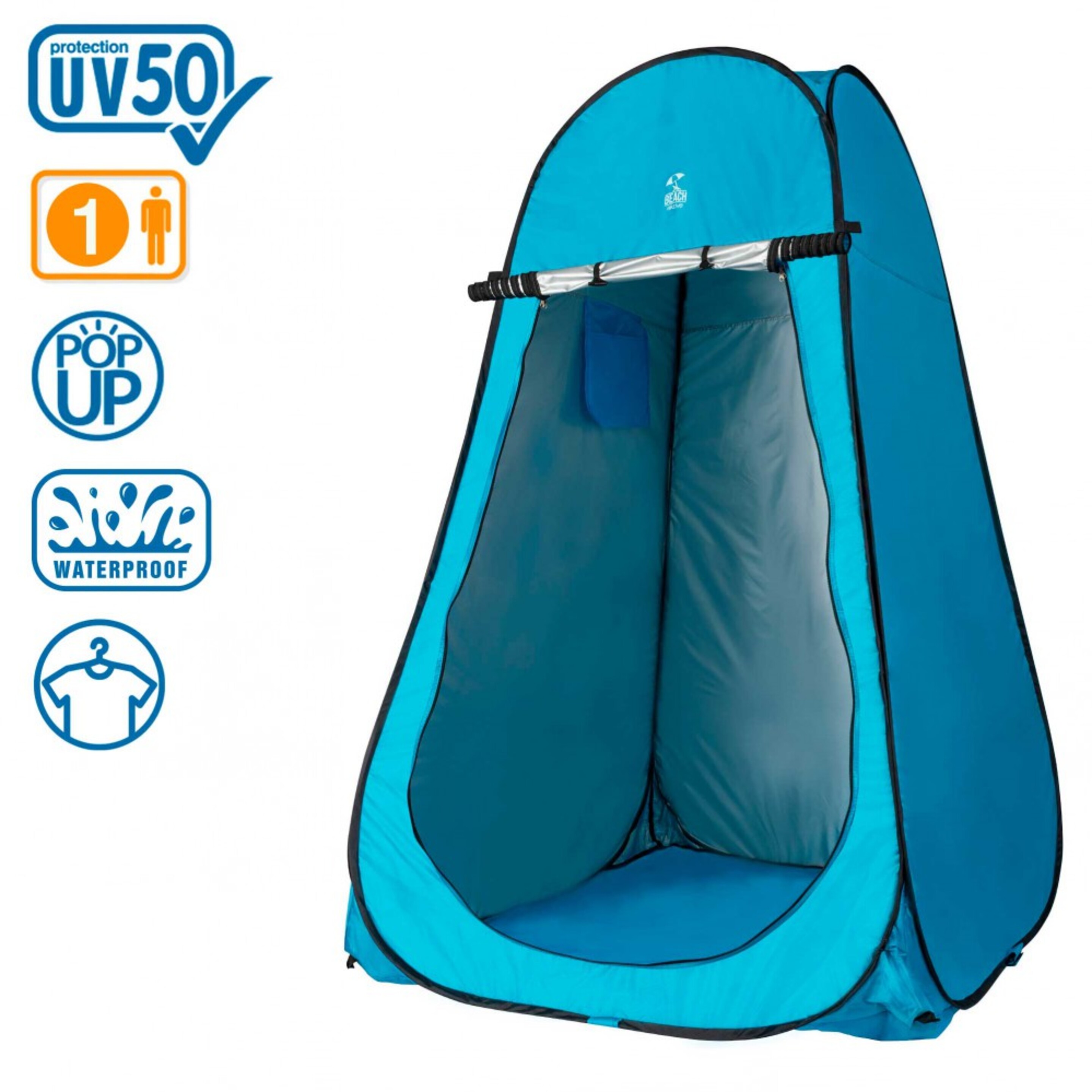 Tienda Campaña Cambiador Para Camping Con Suelo Aktive 120x120x190 Cm Azul - Azul  MKP