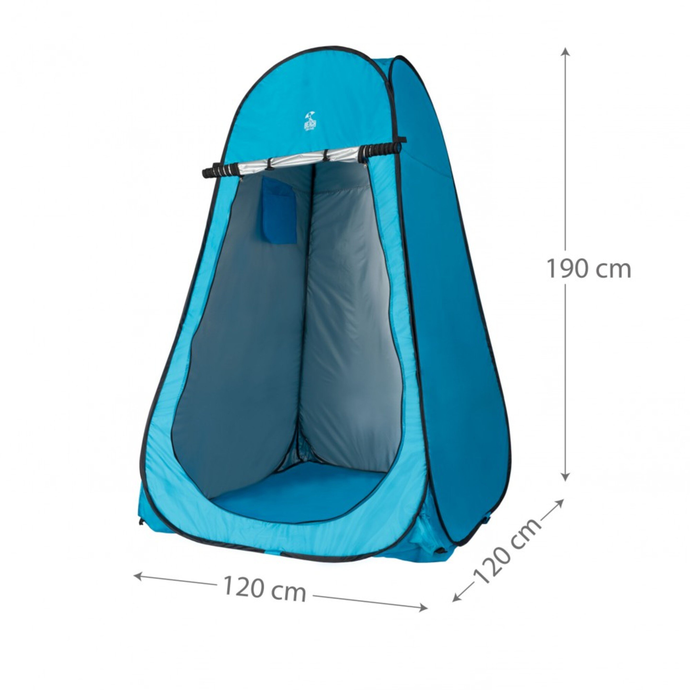 Tienda Ducha Cambiador Para Camping Con Suelo Aktive 120x120x185 Cm Azul