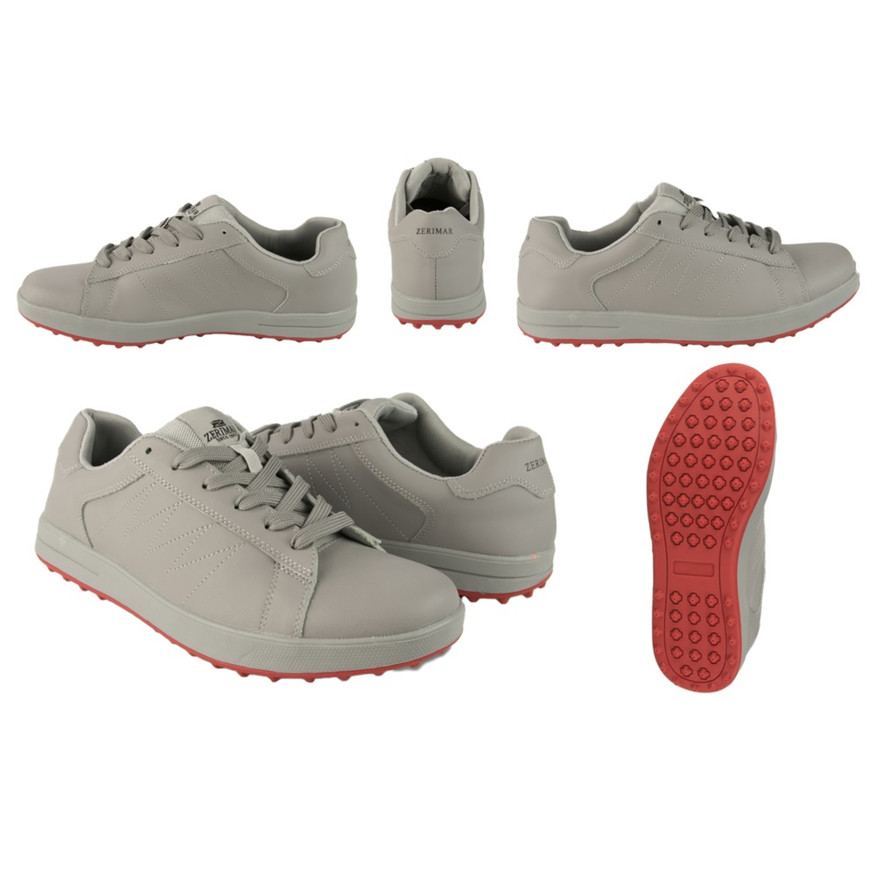 Zapatos De Golf Zerimar Gris Con Bordados - Gris - Zapatos Golf Hombre Zapatillas Piel  MKP