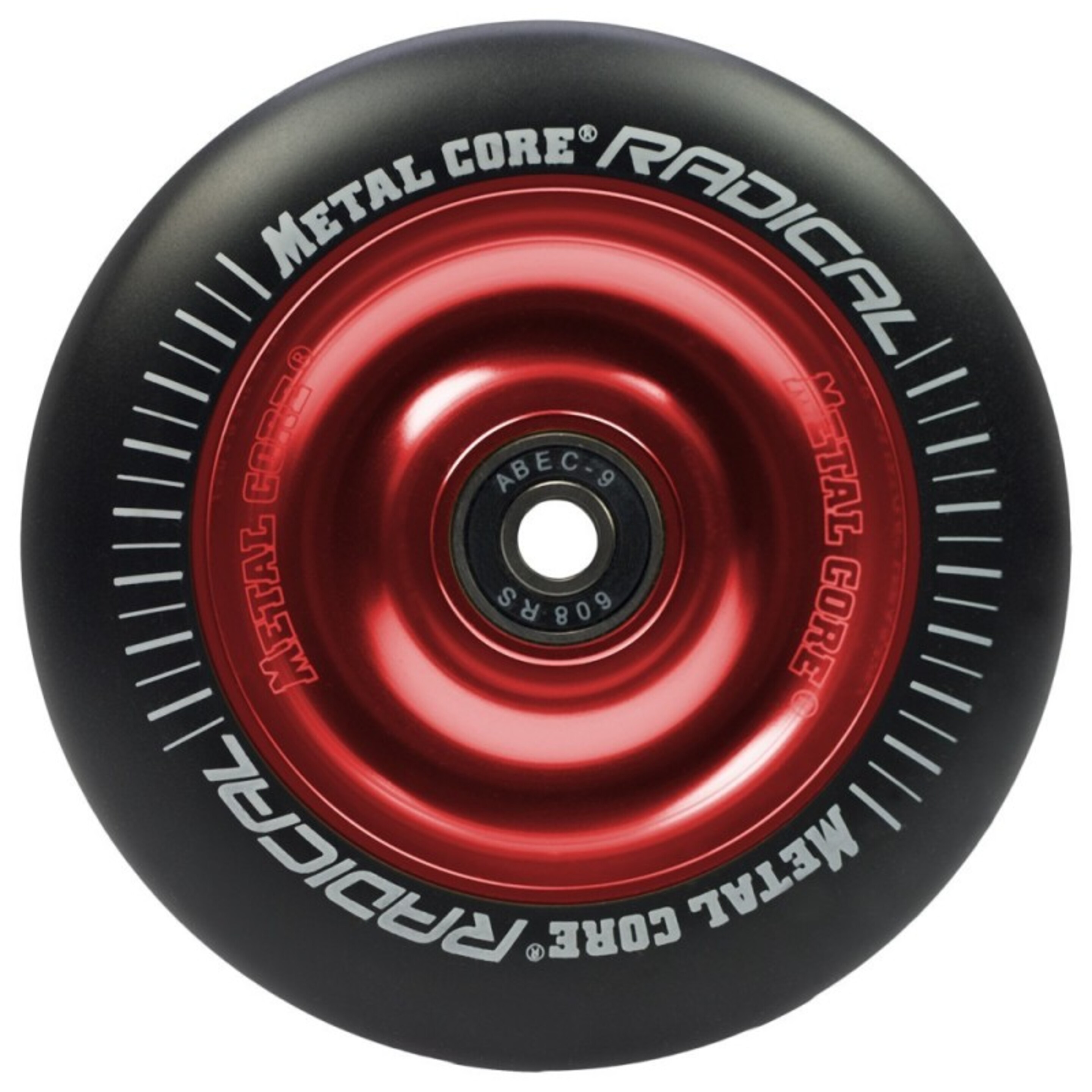 Ruedas Metal Core Radical Ref. Radical 110 Mm - Negro/Rojo - Pieza De Recambio Patinete  MKP