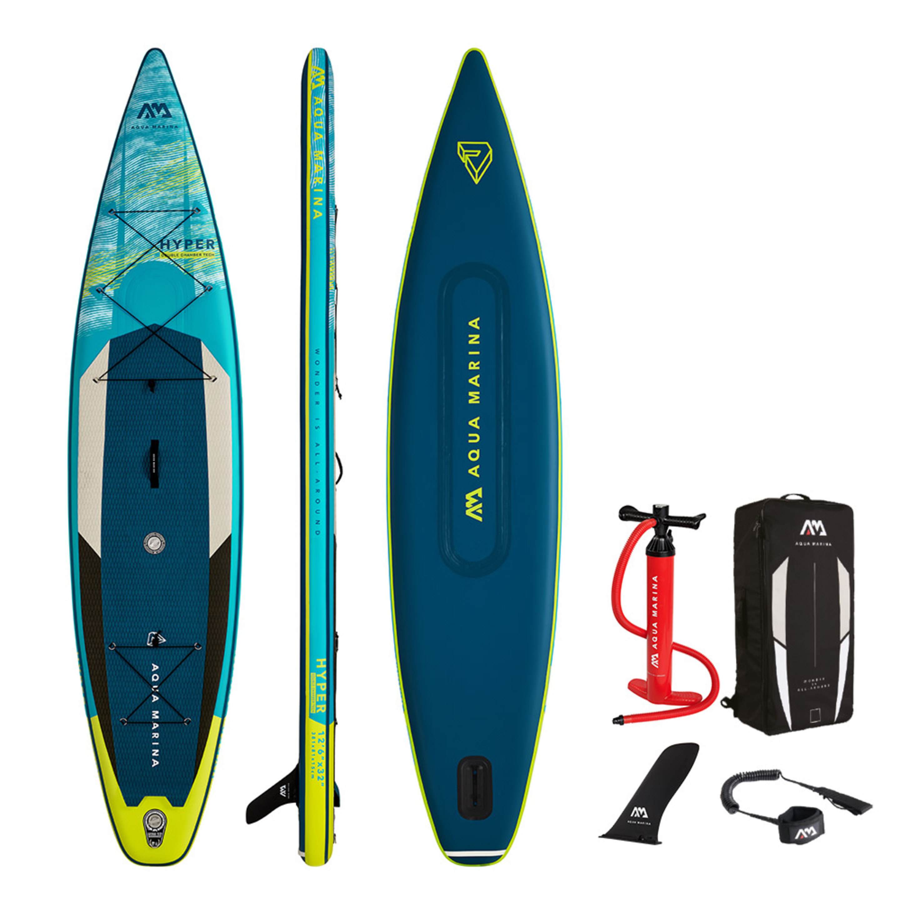 Prancha Insuflável Aqua Marina Hyper - Amarelo/Azul - Prancha Paddle Surf | Sport Zone MKP
