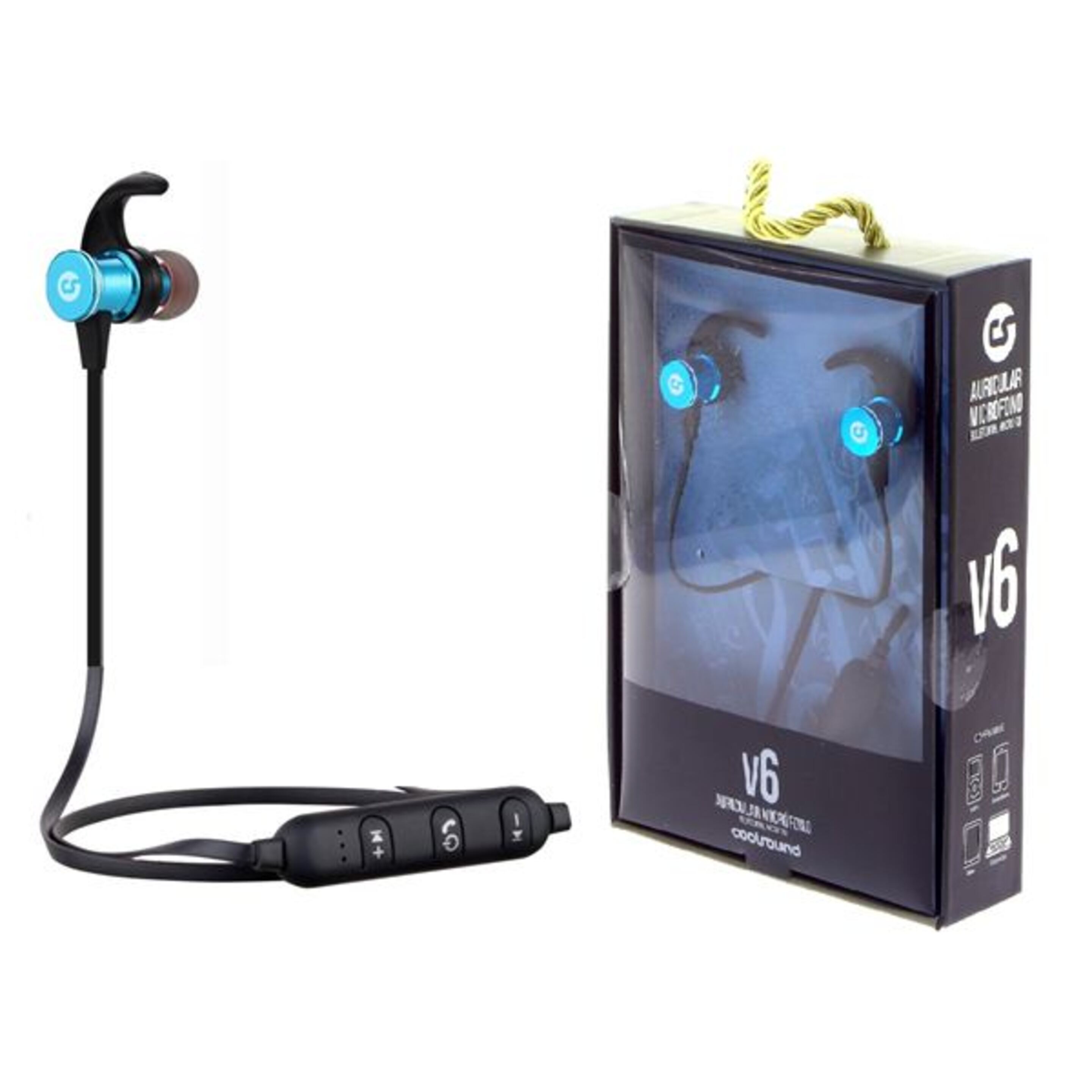 Auricular + Micro Sport V6 Bluetooth + Micro Sd Azul Coolsound