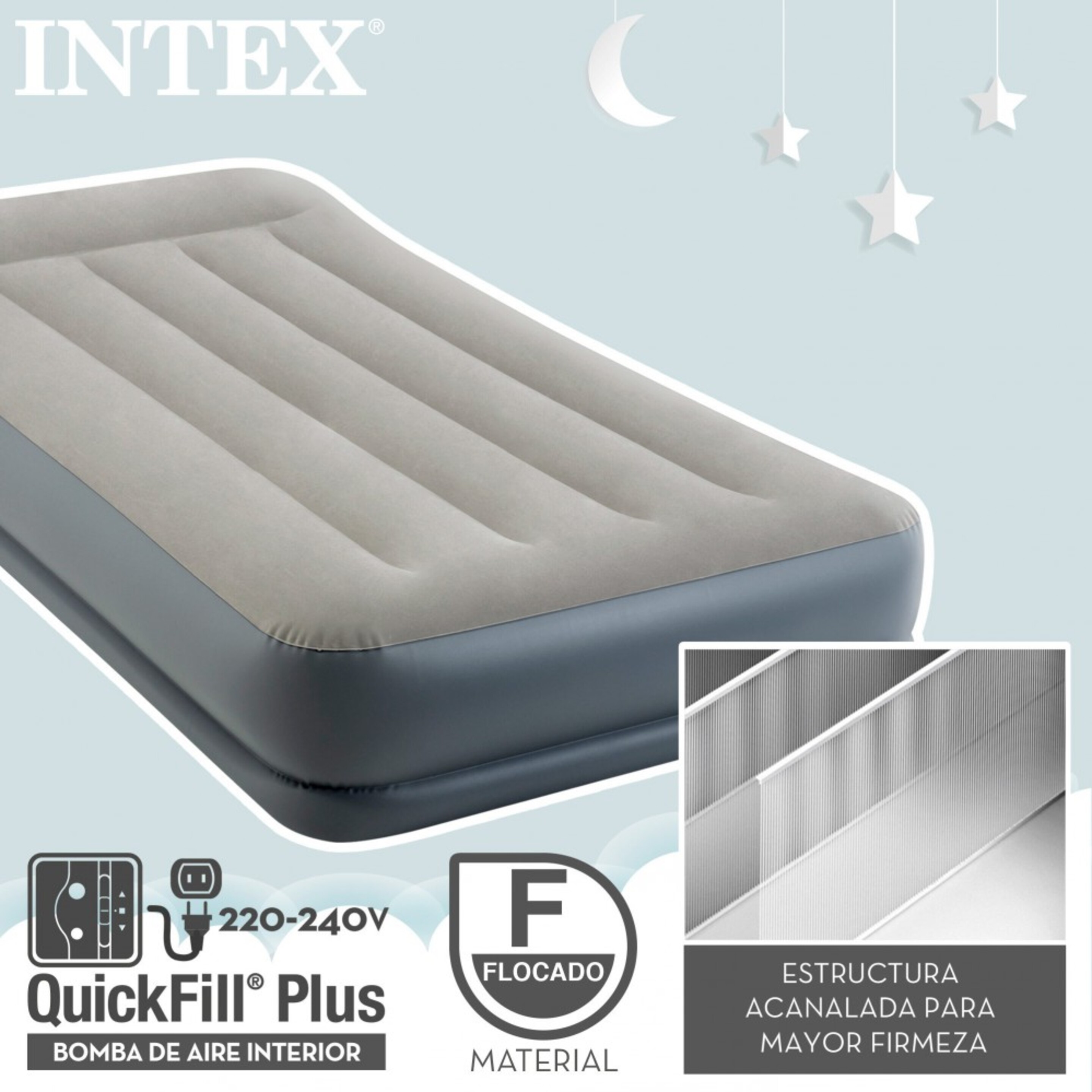 Colchón Hinchable Individual Intex Dura-beam Standard Pillow Rest Mid-rise