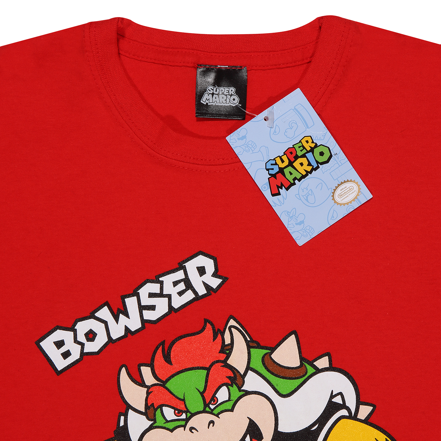 Camiseta De Manga Corta Infantil Super Mario Bowser Text